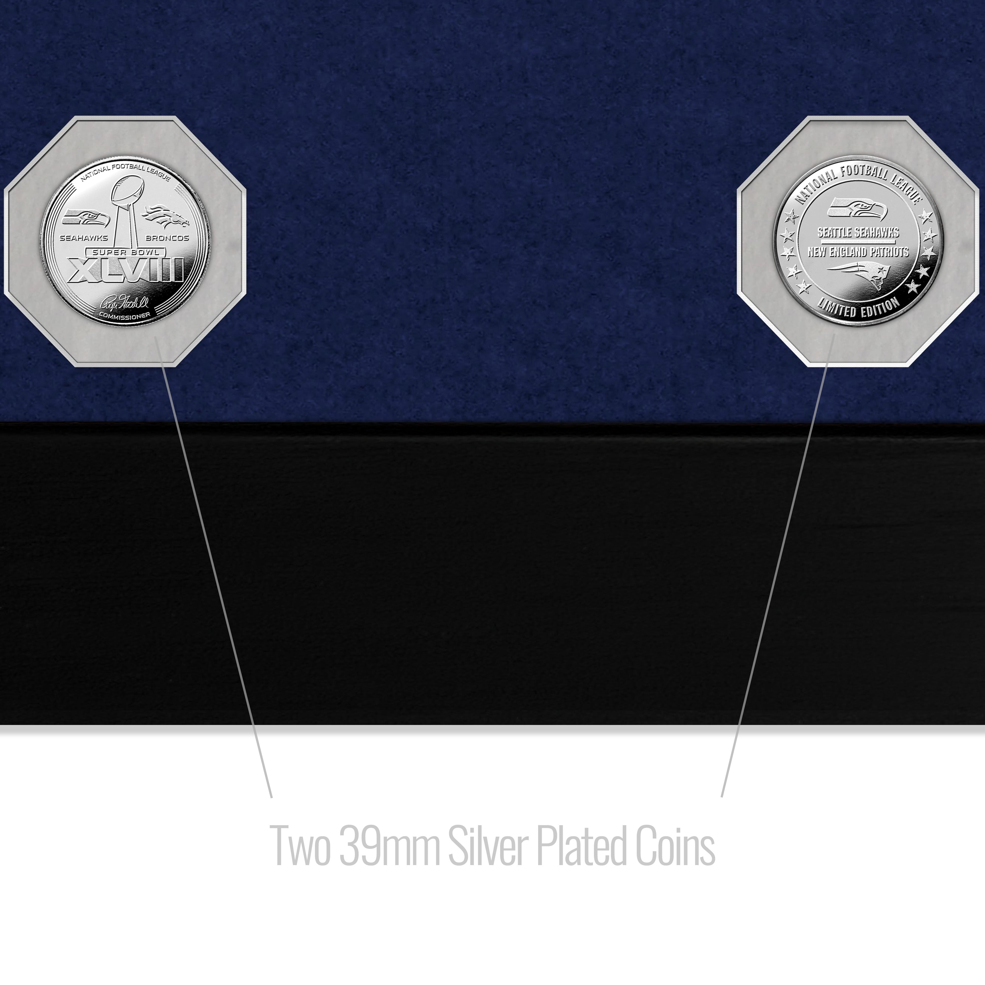 Seattle Seahawks Deluxe 2-Time Super Bowl Champions Ticket Collection Silver Coin Photo Mint