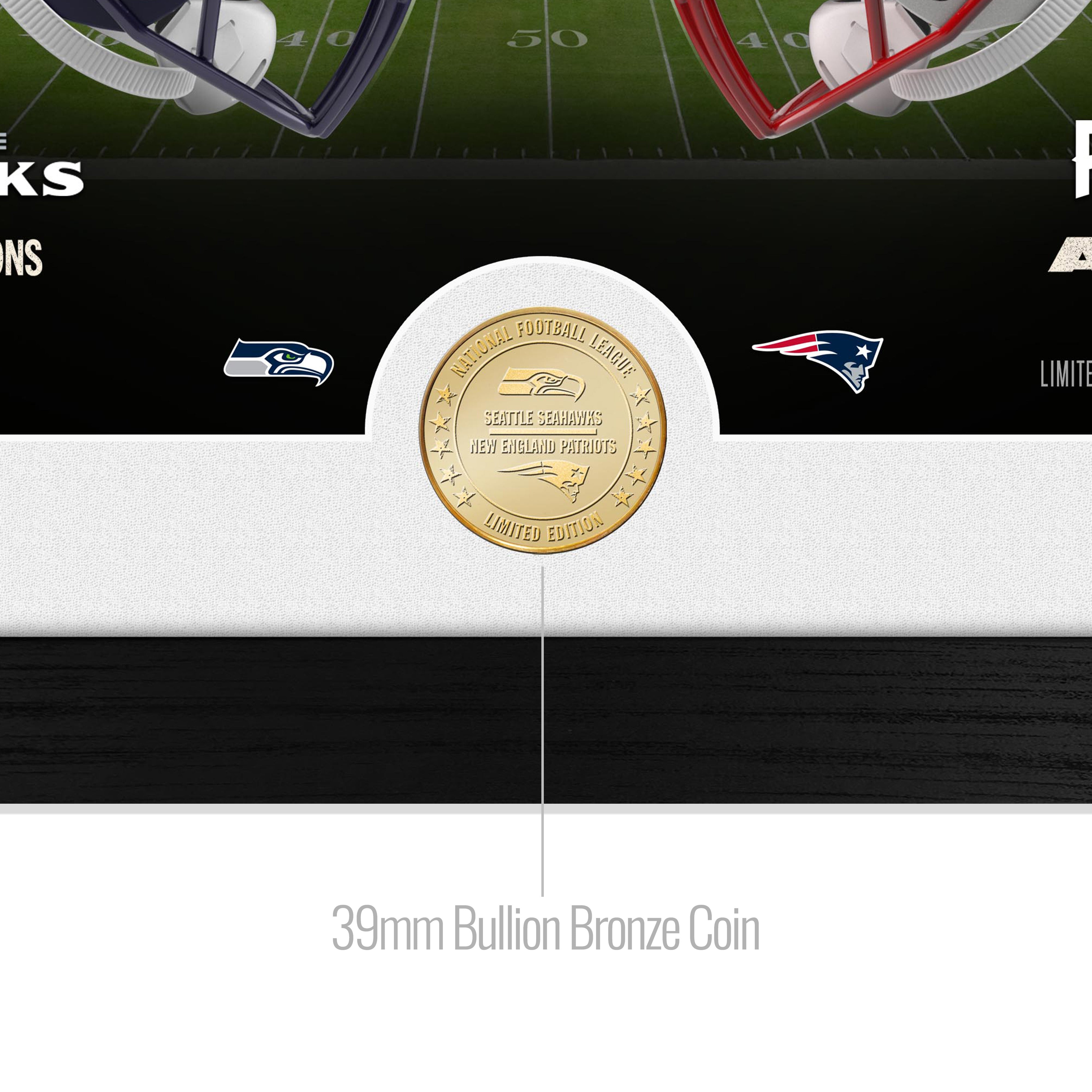 New England Patriots vs. Seattle Seahawks Super Bowl LX Match up Bronze Coin Photo Mint