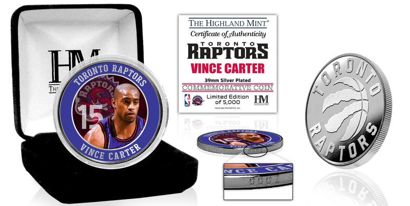 Vince Carter Toronto Raptors Silver Plated Color Coin
