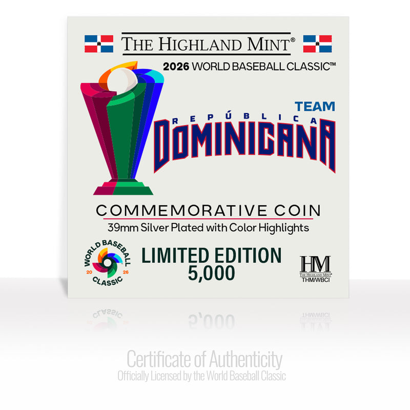 Dominican Republic World Baseball Classic 2026 Silver Plated Coin