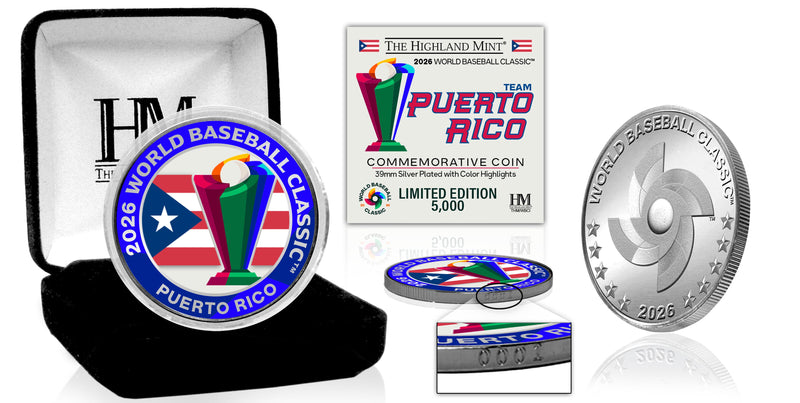 Puerto Rico World Baseball Classic 2026 Silver Plated Coin