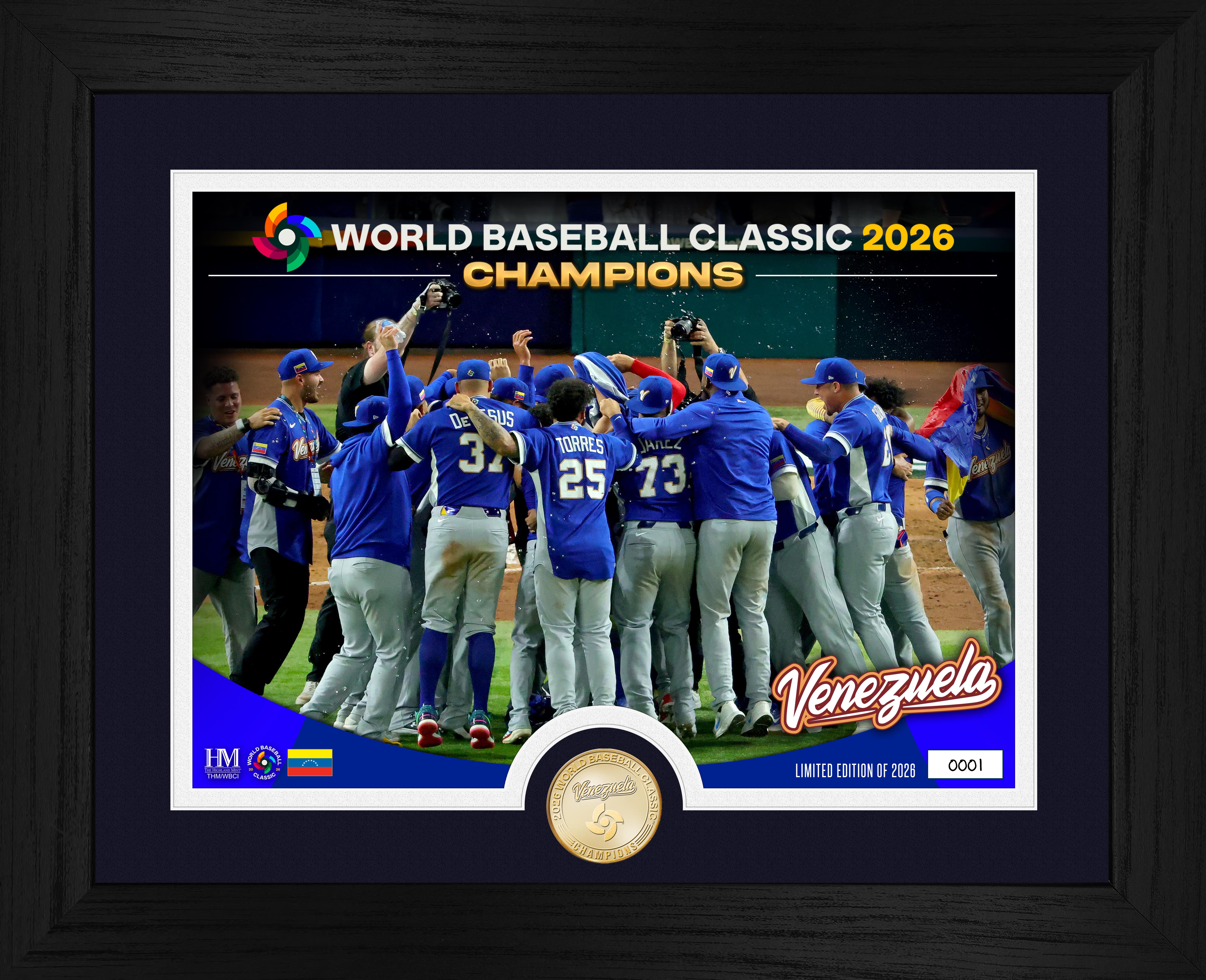 Venezuela 2026 World Baseball Classic Champions Celebration Photo Mint