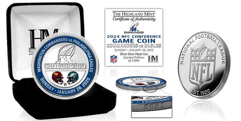 Commanders vs Eagles NFC Championship Game Silver Flip Coin - Coins