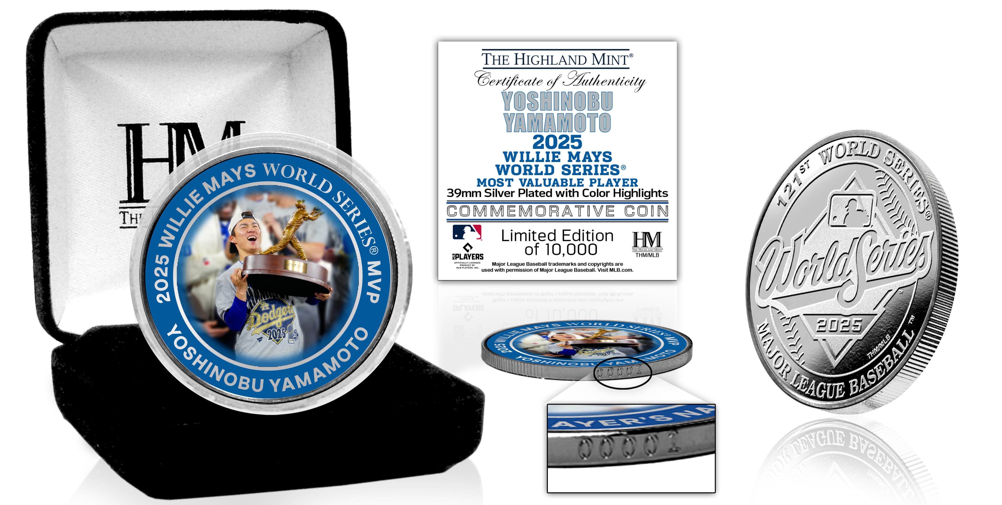Yoshinobu Yamamoto 2025 World Series MVP Silver Color Coin