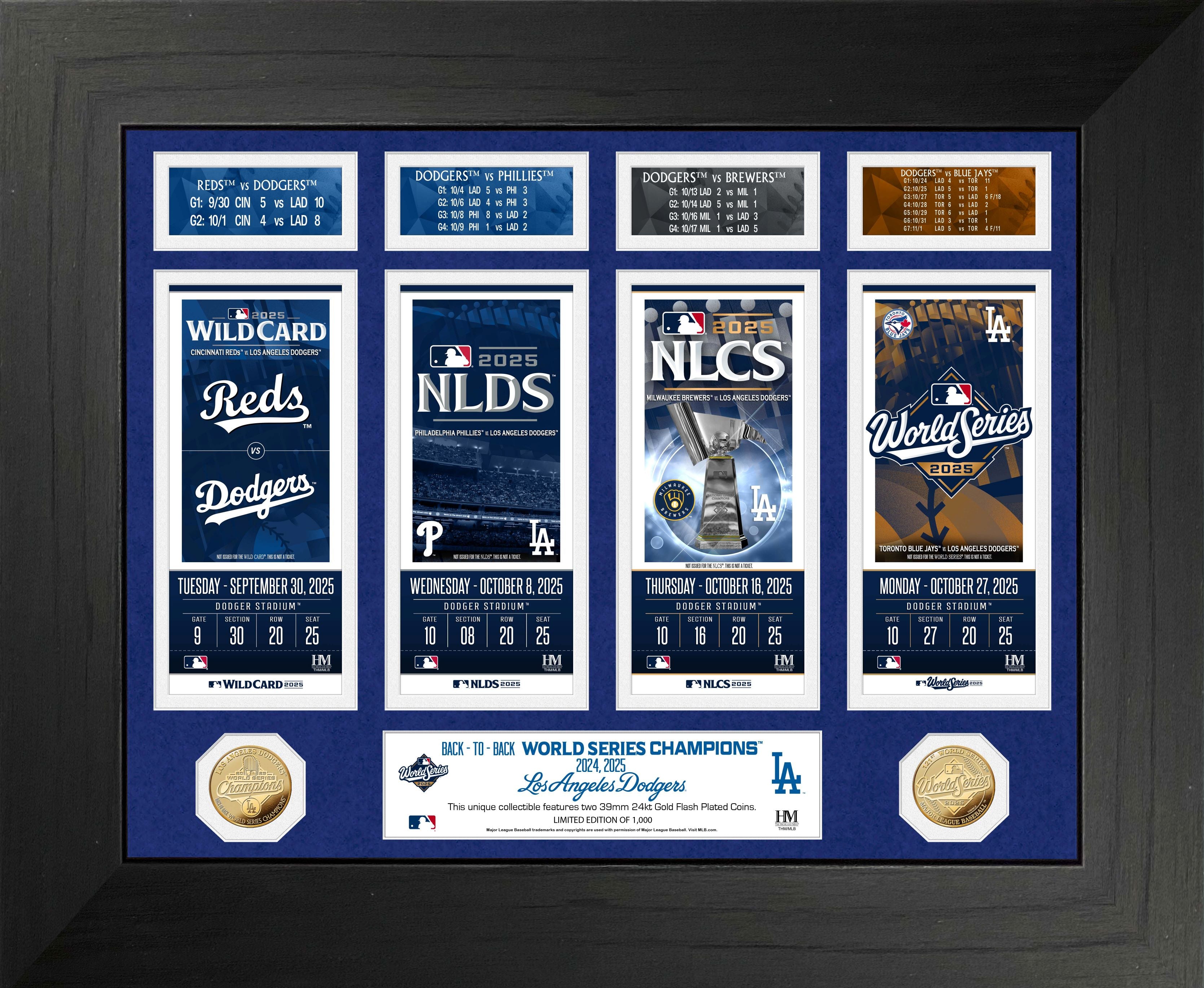 Los Angeles Dodgers 2025 Deluxe Road to the World Series Gold Coin Photo Mint