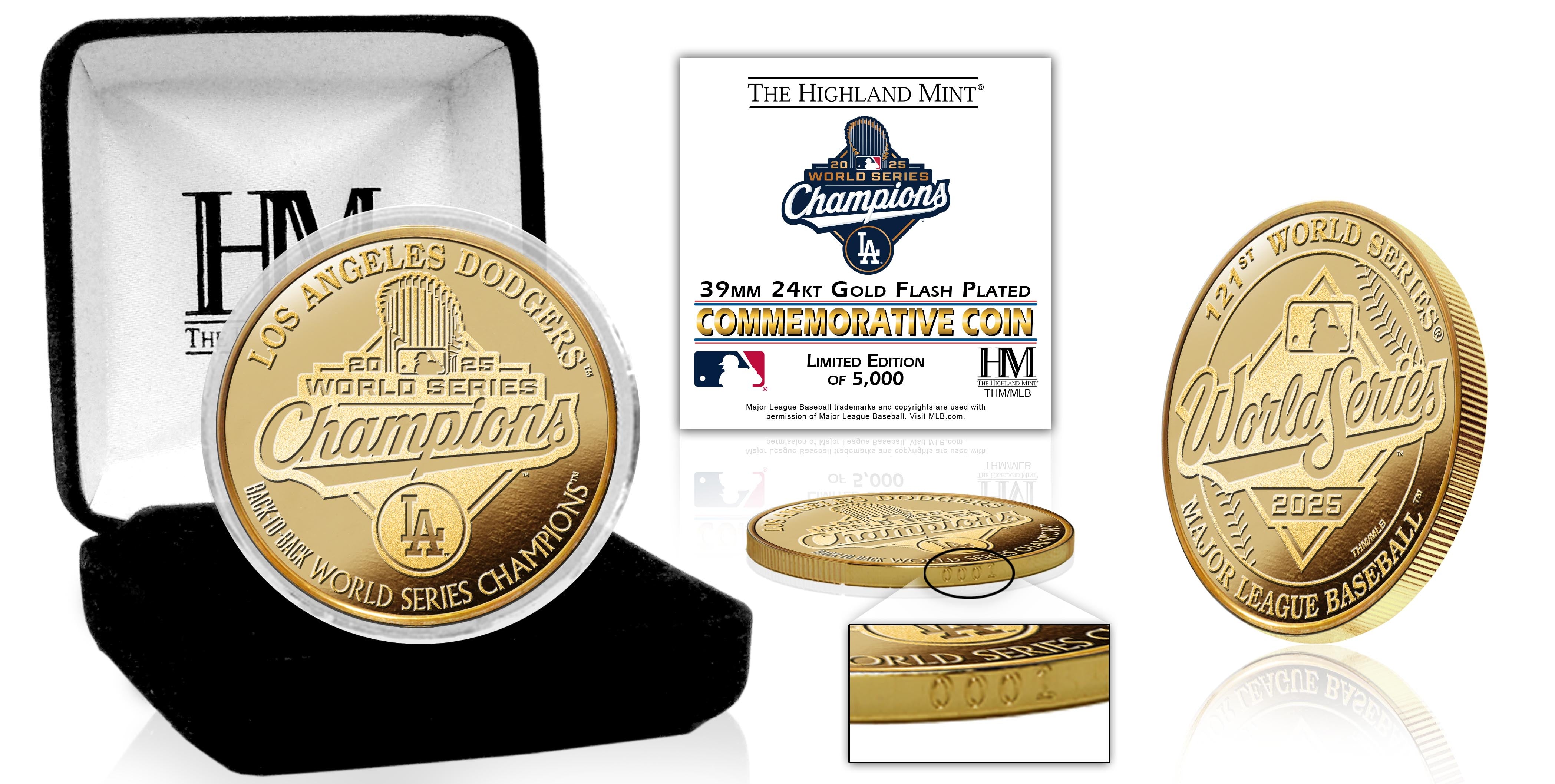 Los Angeles Dodgers 2025 World Series Champions Gold Coin