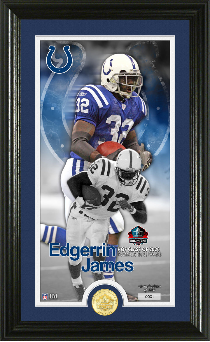 Edgerrin James 2020 HOF Supreme Bronze Coin Photo Mint