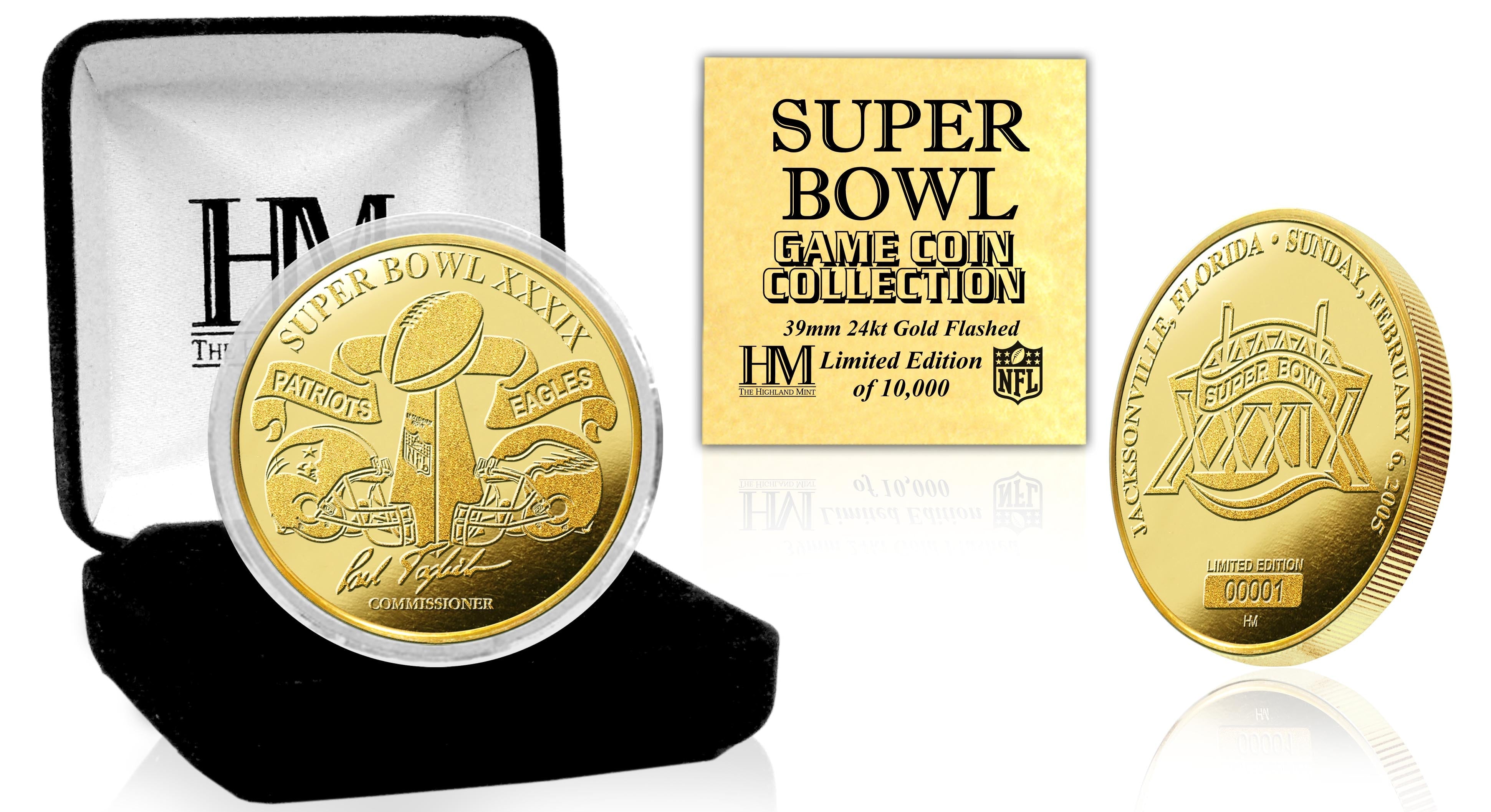 24kt Gold Super Bowl XXXIX Flip Coin