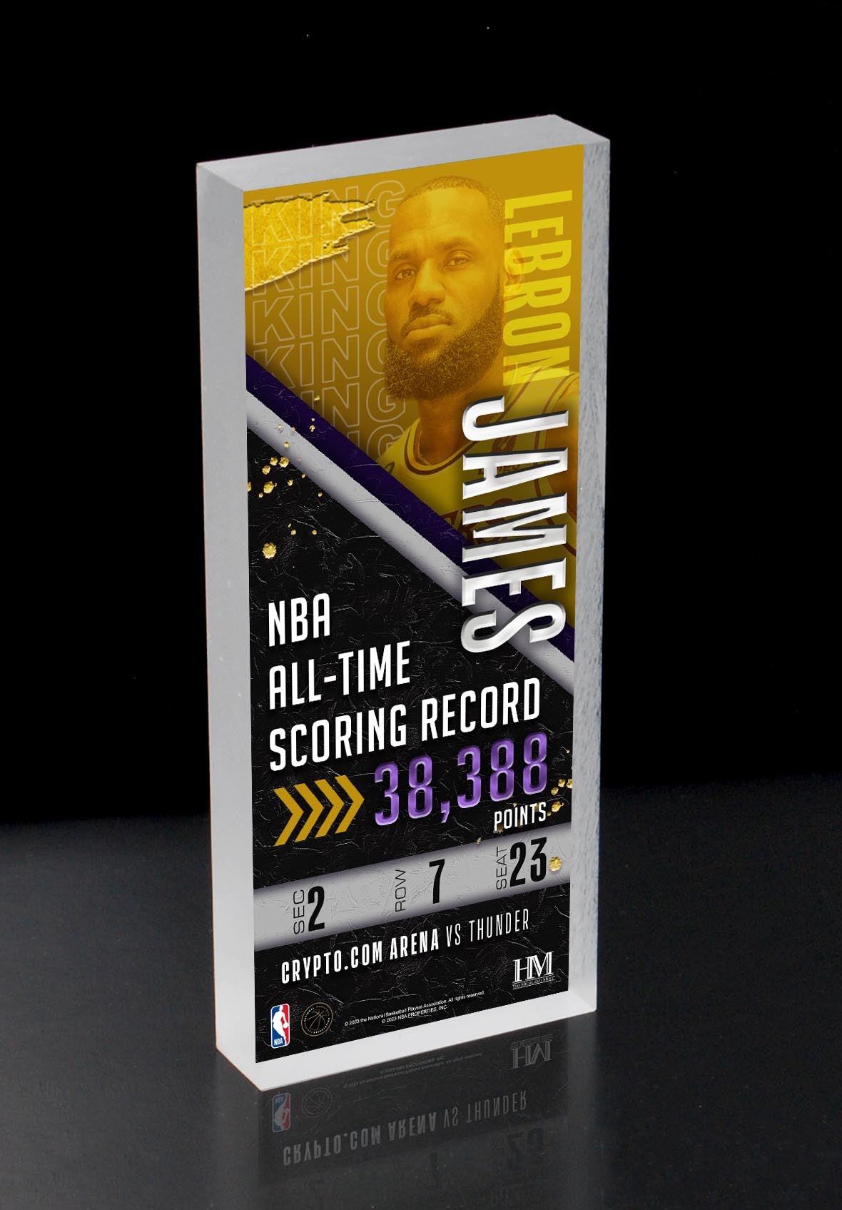 LeBron James Los Angeles Lakers NBA All-Time Scoring Record 3D Ticket BlocKart