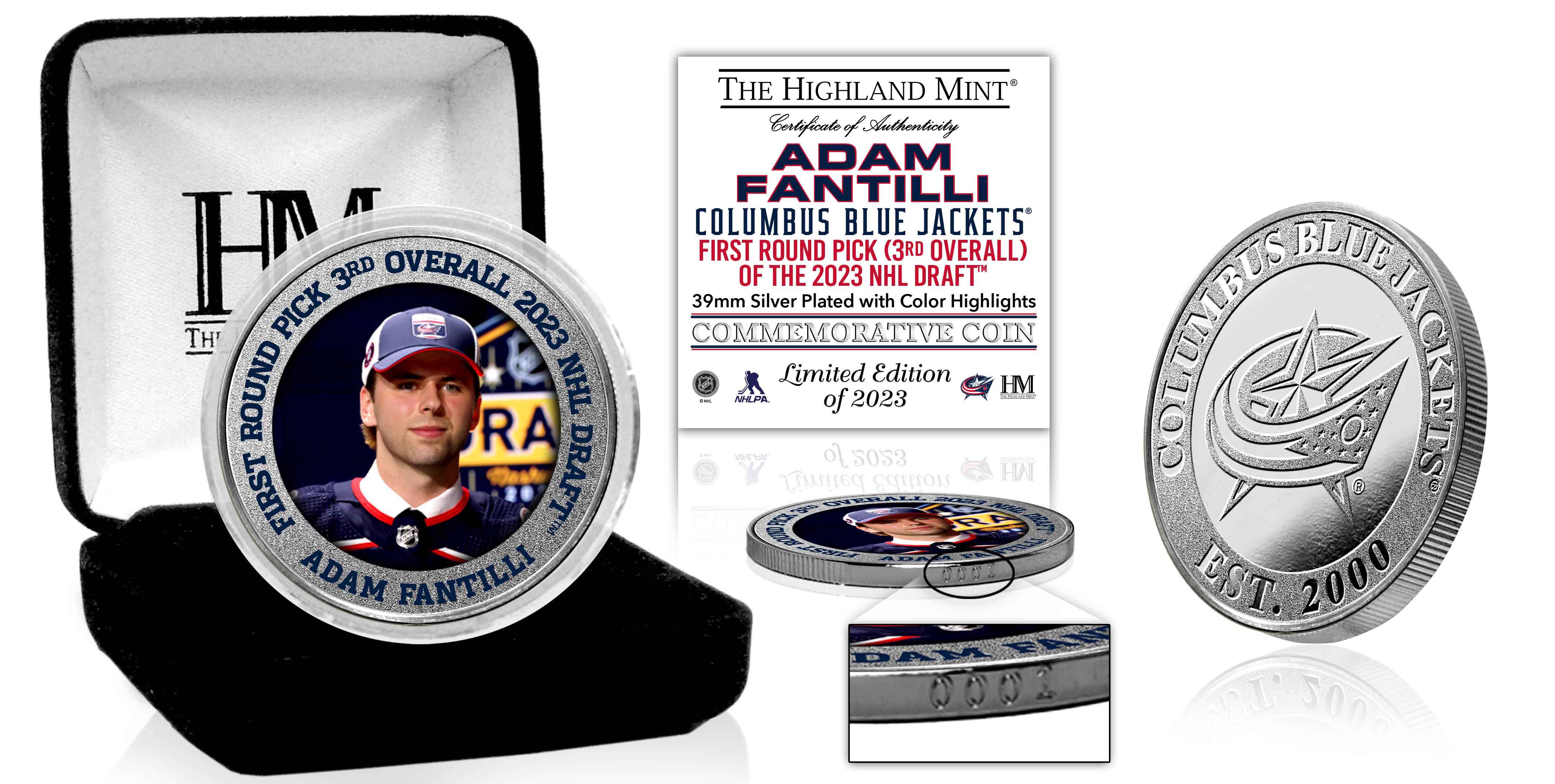 Adam Fantilli 2023 NHL Draft Silver Color Coin