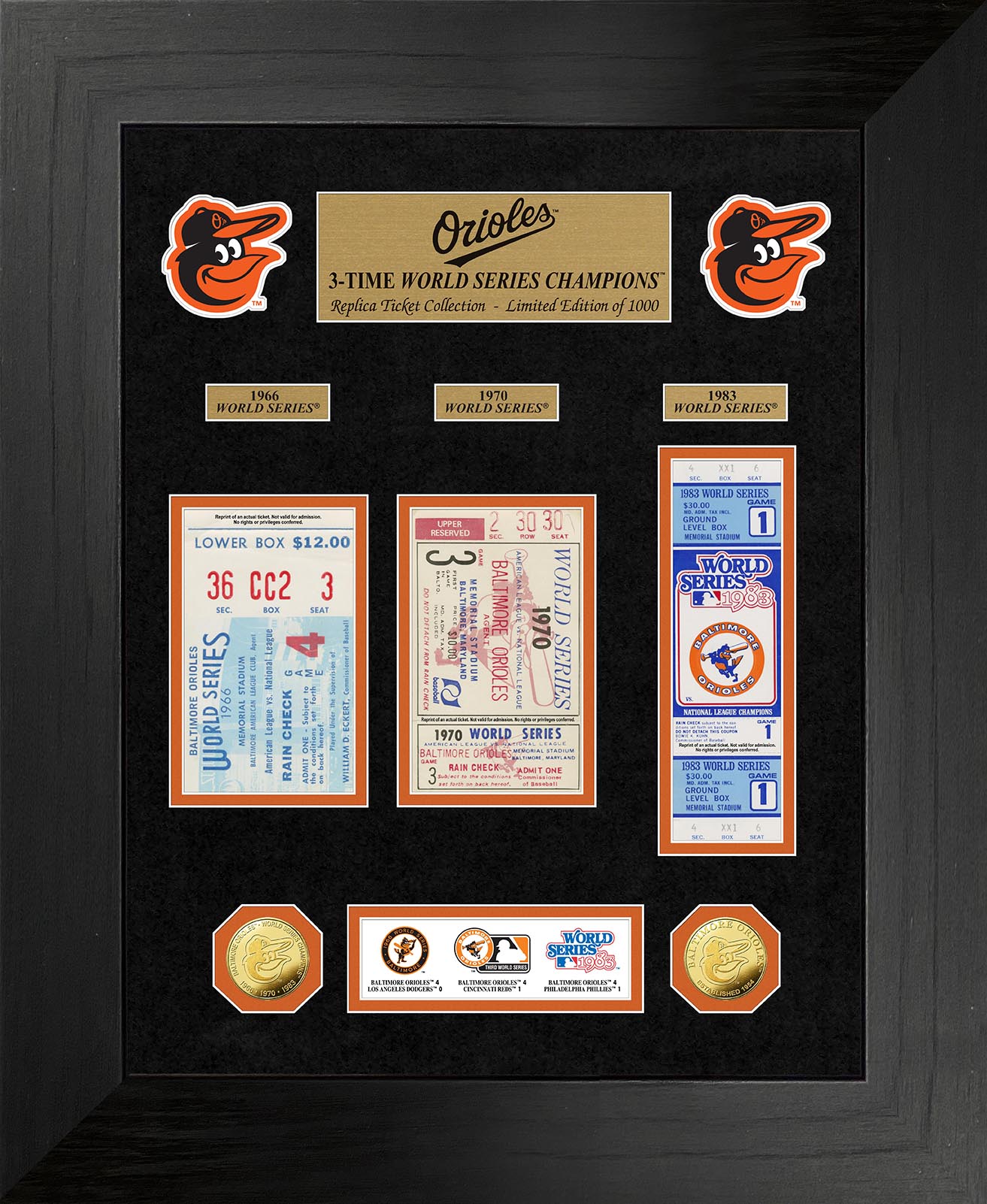 Baltimore Orioles World Series Deluxe Gold Coin & Ticket Collection