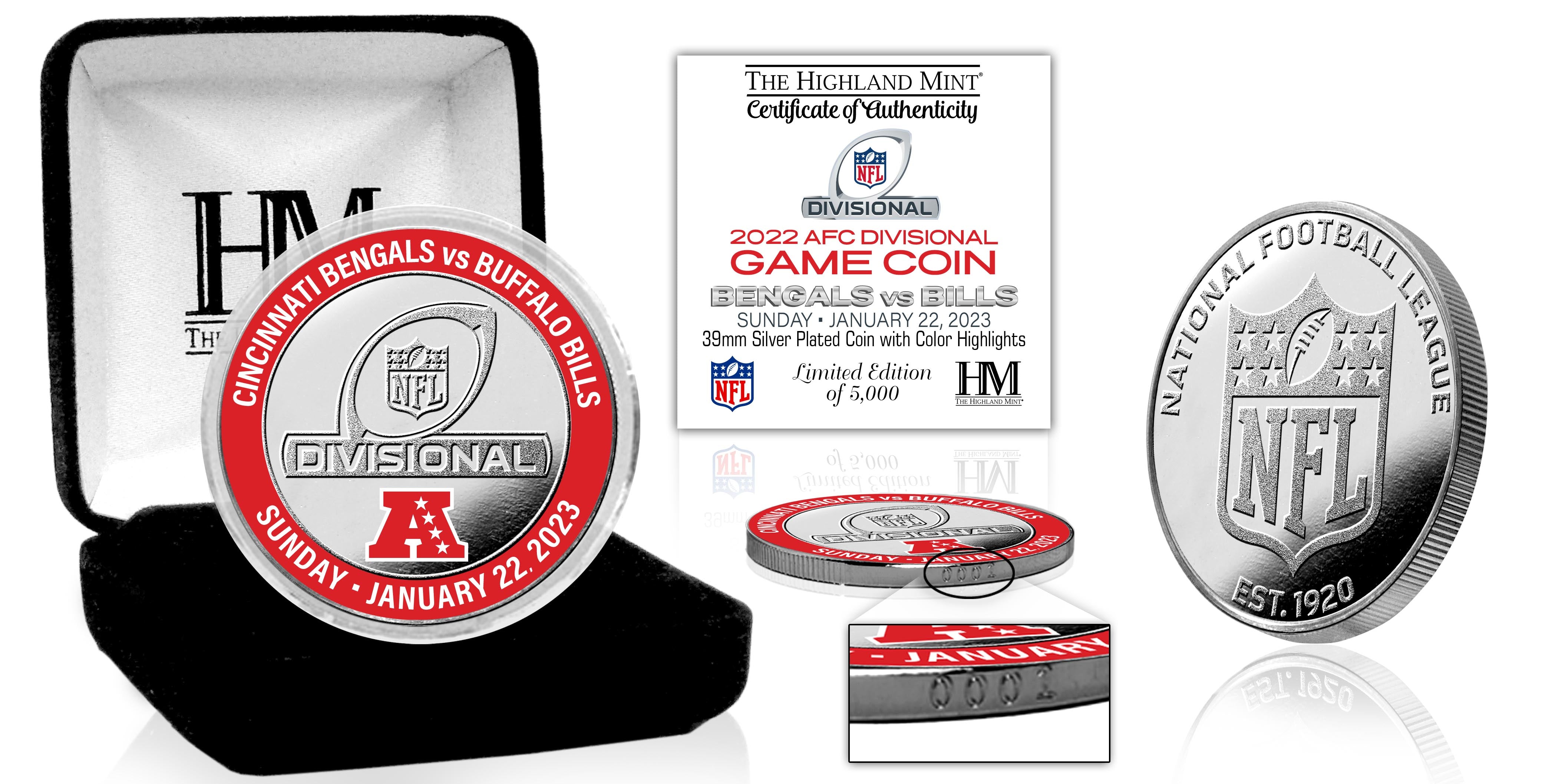 Cincinnati Bengals vs Buffalo Bills 2022 Divisional Round Silver Coin