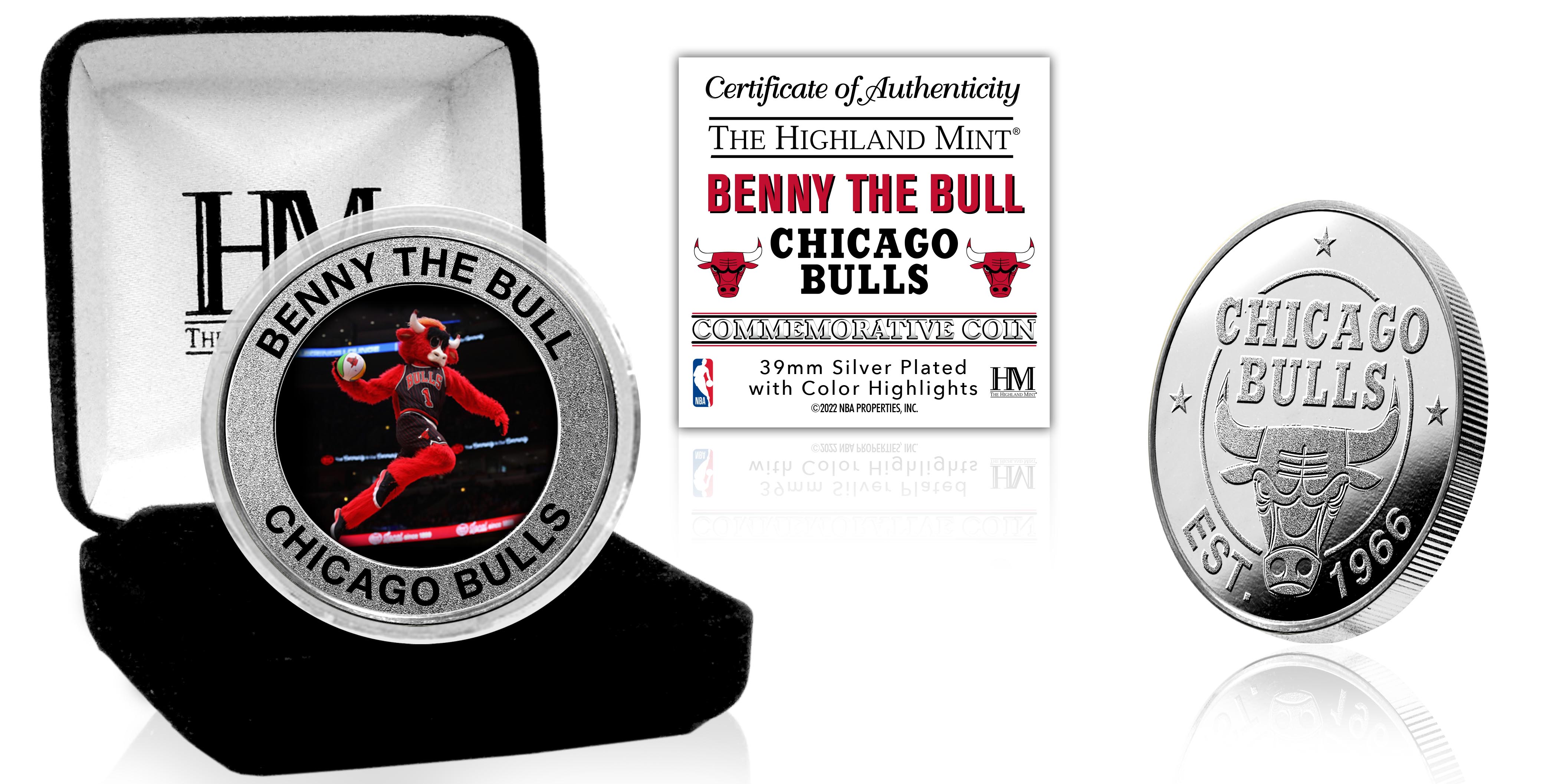 Chicago Bulls Benny the Bull Silver Color Coin