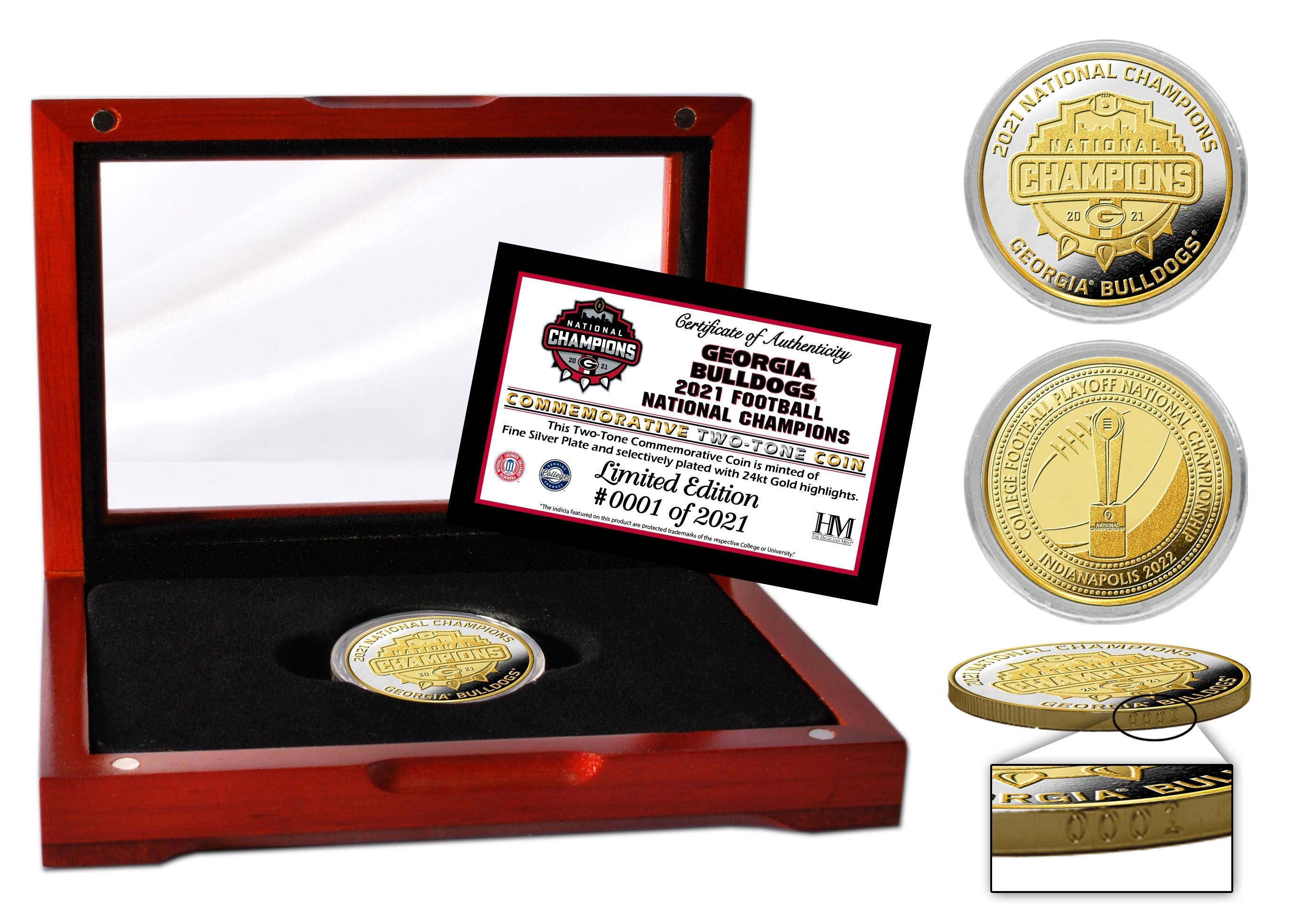 Georgia Bulldogs 2021 National Champions Two Tone Coin