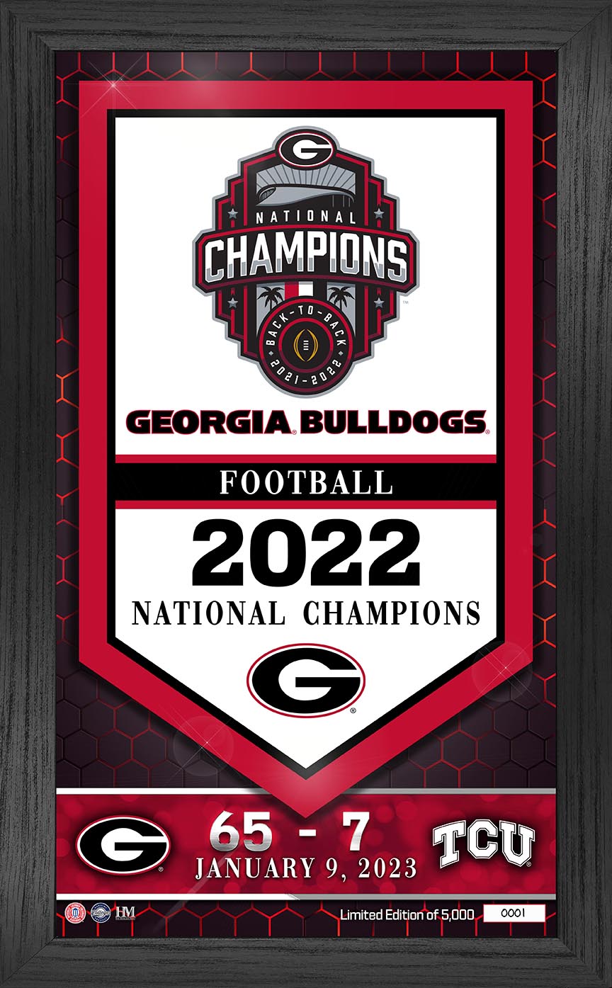 Georgia Bulldogs 2022 Football National Championship Banner Frame