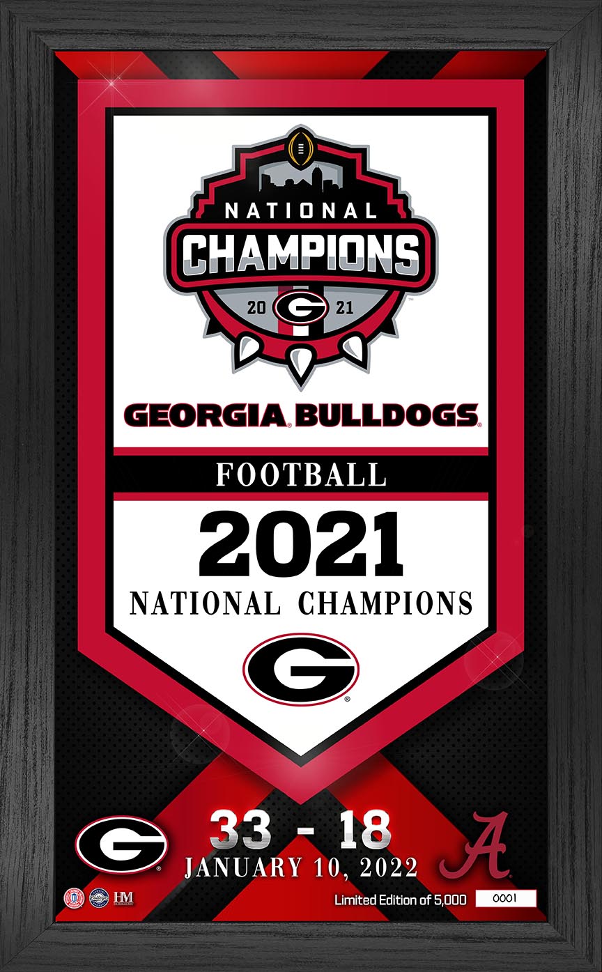 Georgia Bulldogs 2021 Football National Champions Banner Frame