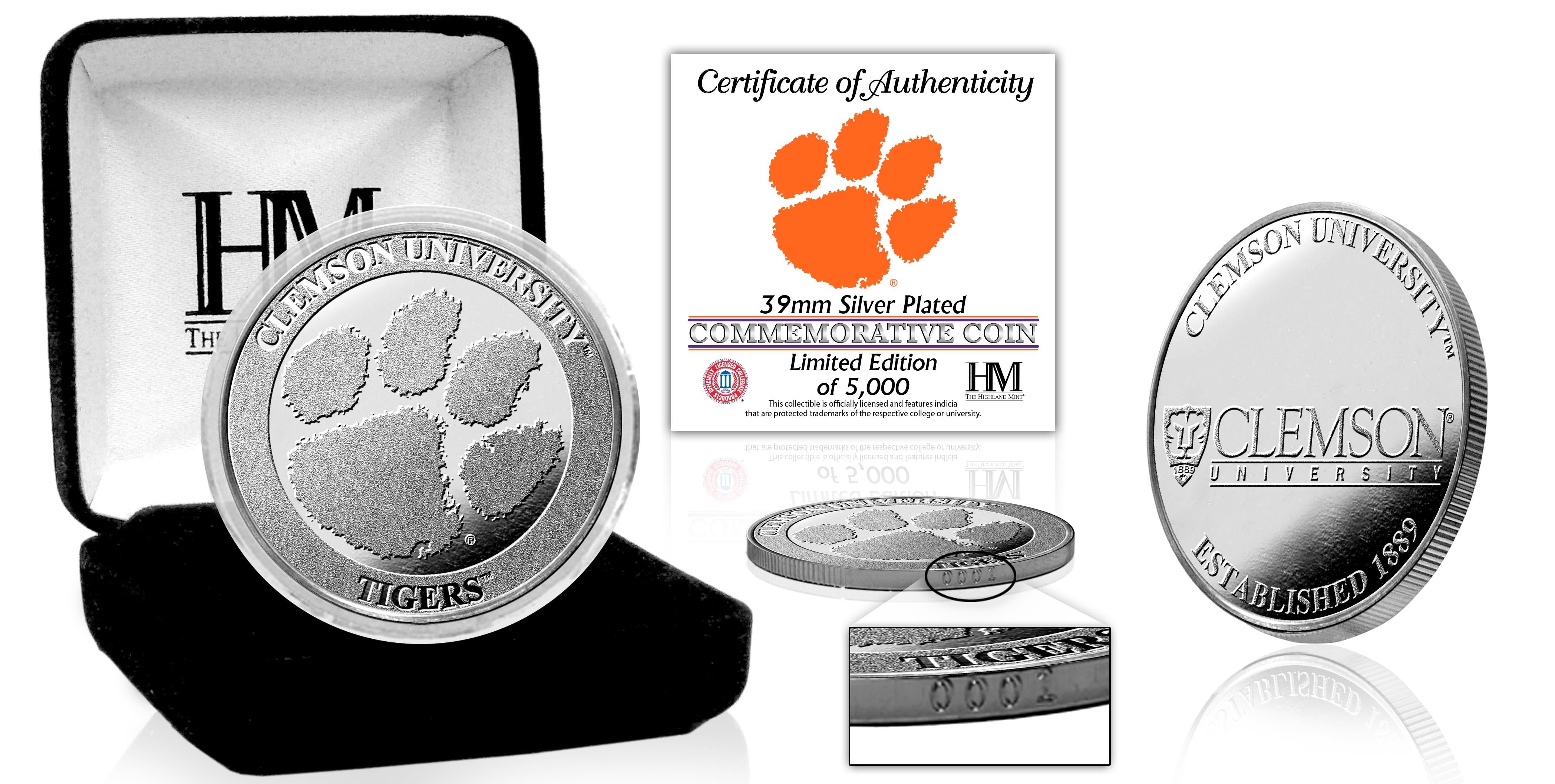 Clemson University Tigers Silver Mint Coin