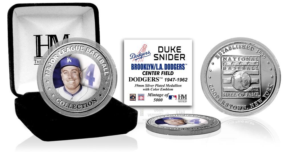 Duke Snider Baseball Hall of Fame Silver Color Coin