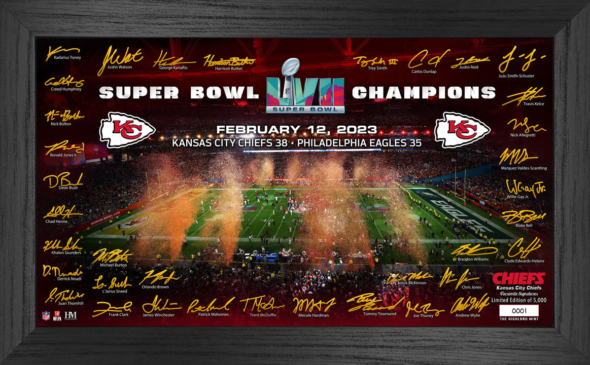 Kansas City Chiefs Super Bowl LVII Champions Signature Gridiron Frame