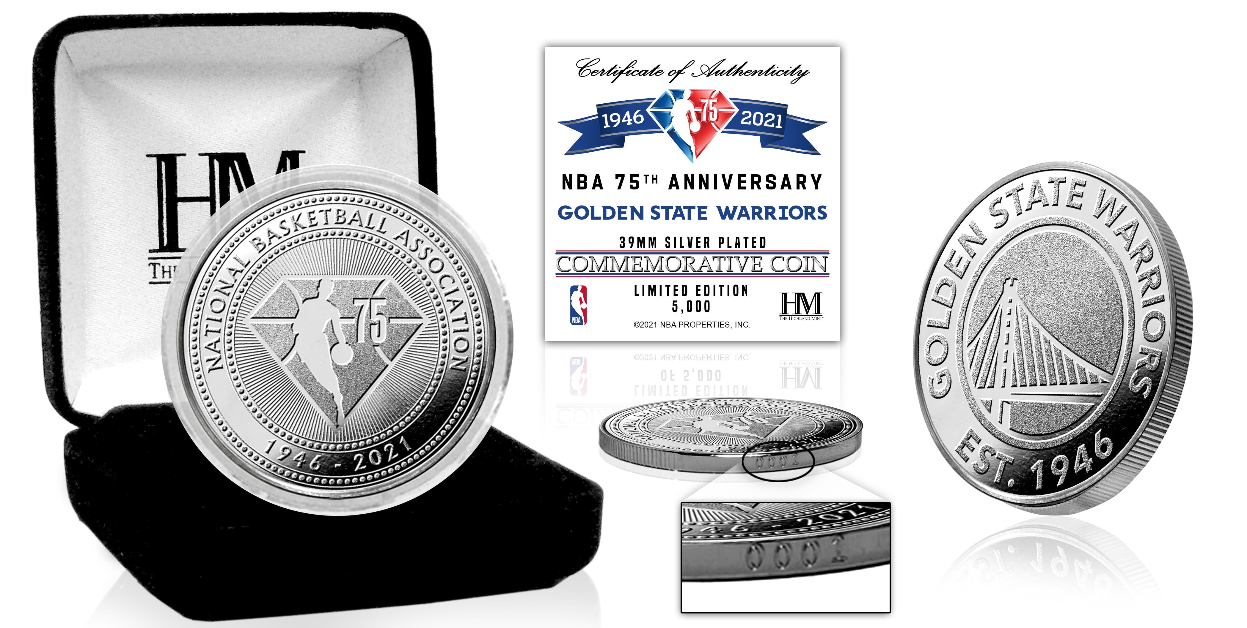 Golden State Warriors NBA 75th Anniversary Silver Mint Coin