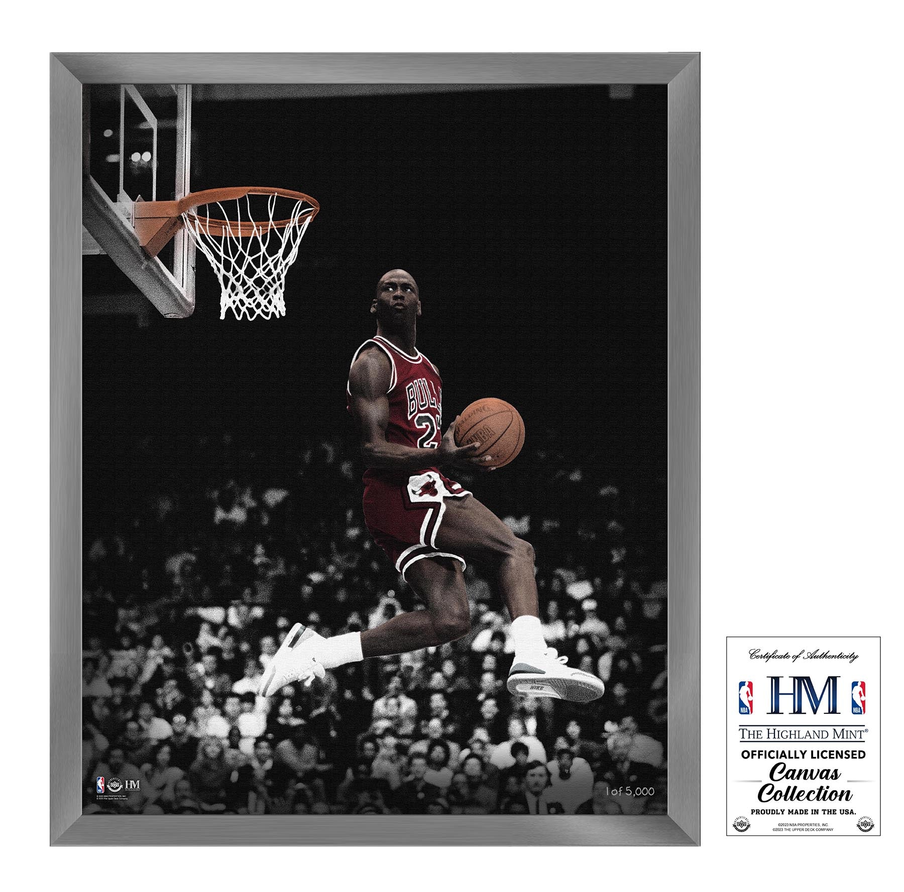 Michael Jordan Chicago Bulls Dunk Contest Framed Canvas