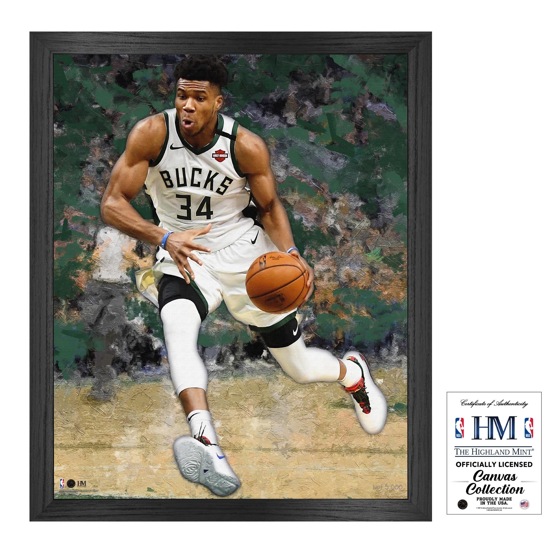 Giannis Antetokounmpo Milwaukee Bucks Framed Canvas