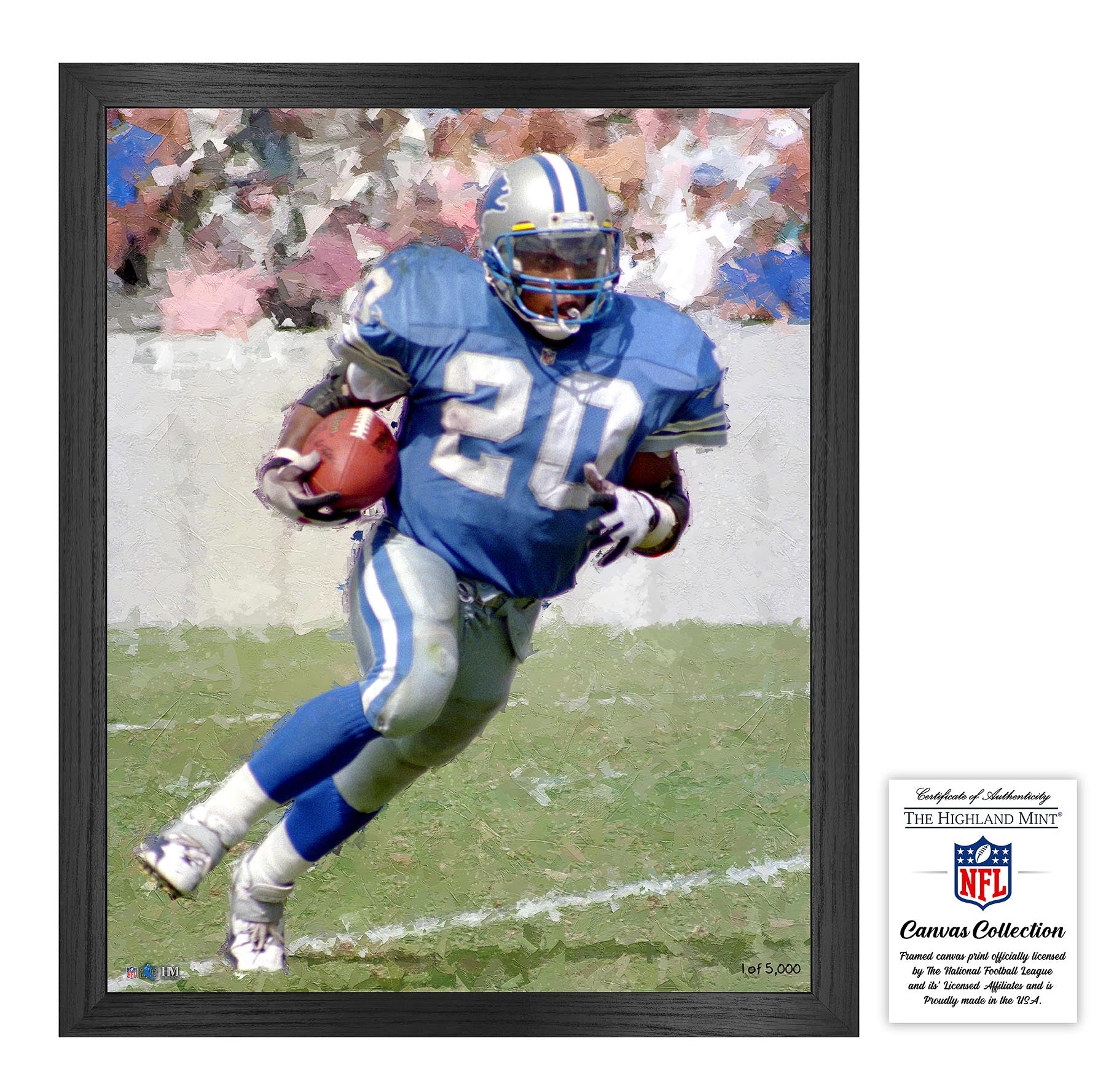 Barry Sanders Framed Canvas