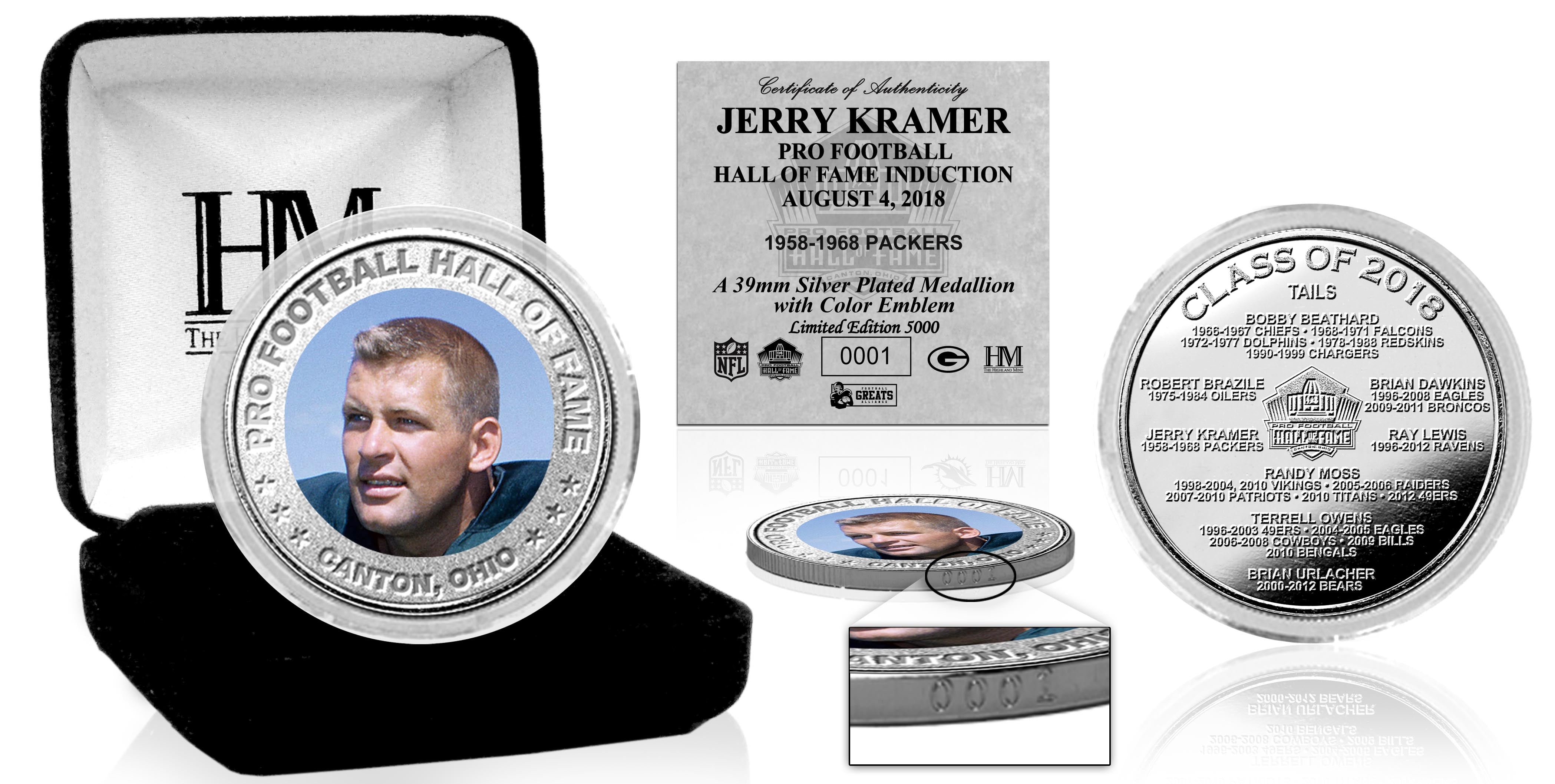 Jerry Kramer 2018 Pro Football HOF Induction Silver Color Coin