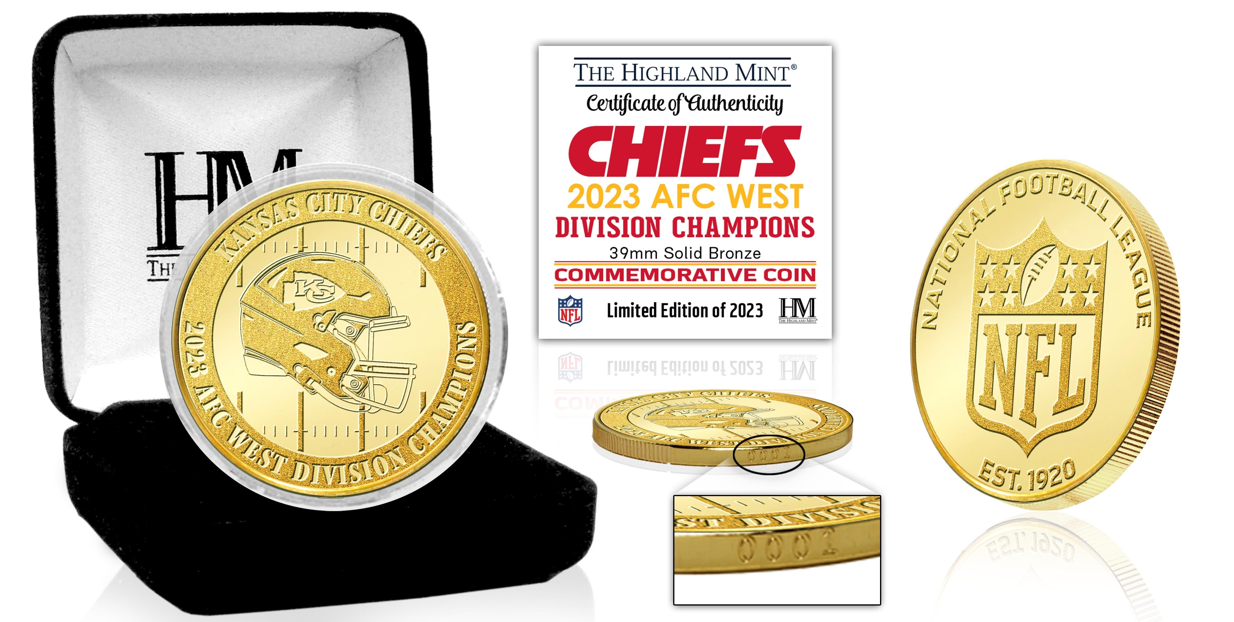 Kansas City Chiefs 2023 AFC West Division Champions Bronze Coin