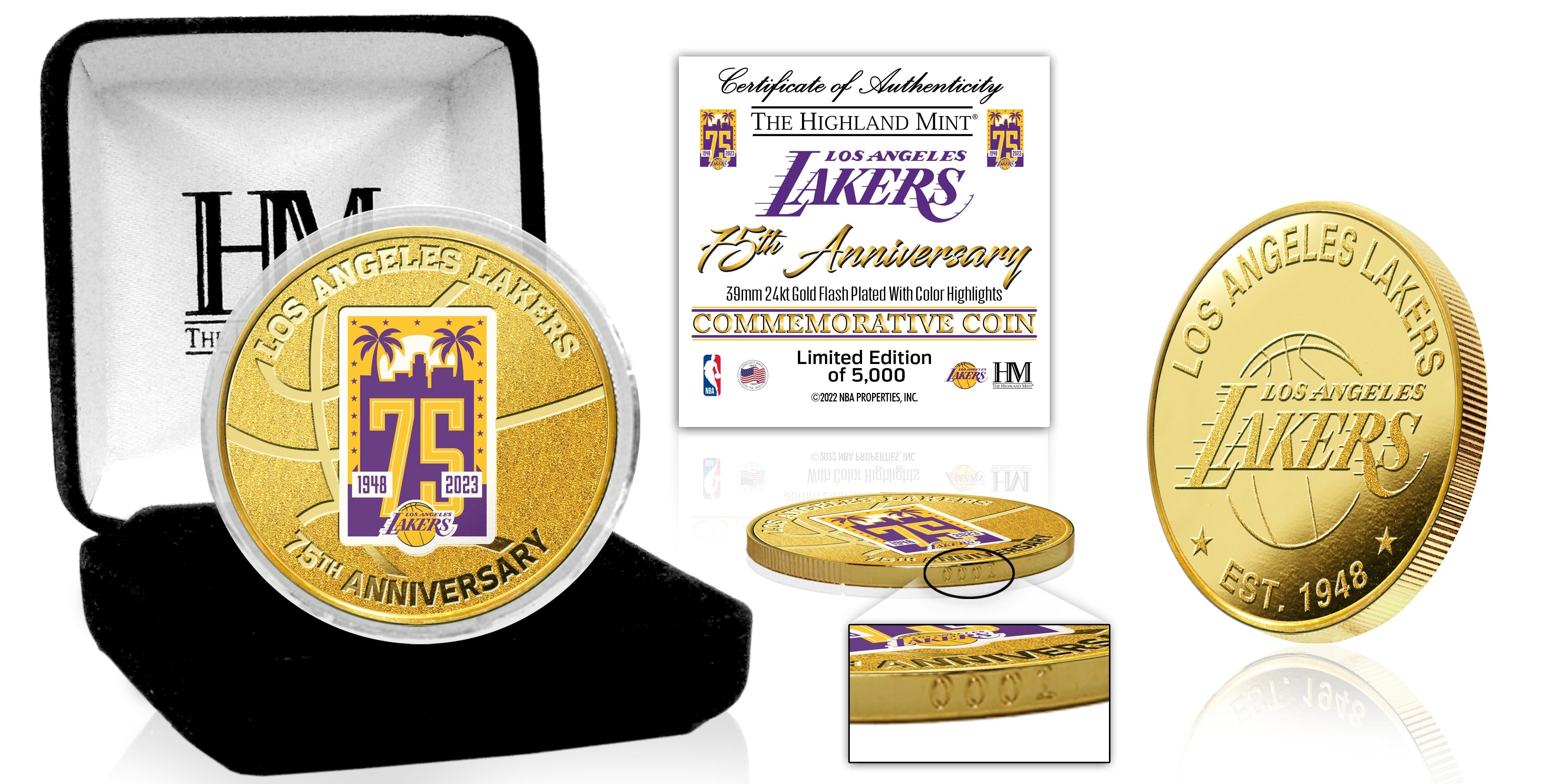 Los Angeles Lakers 75th Anniversary Gold Color Coin