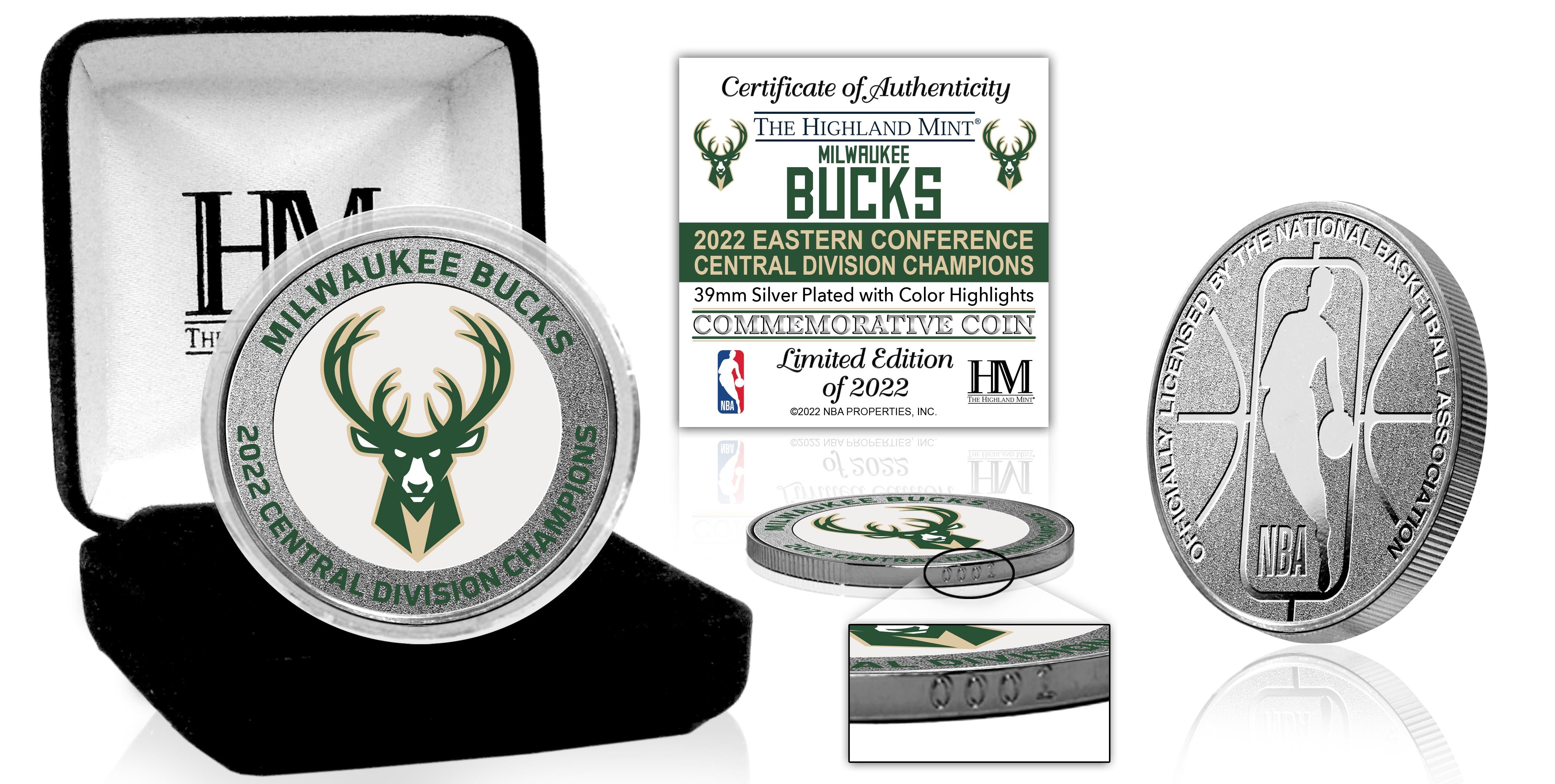 Milwaukee Bucks Central Division Champions Silver Color Coin