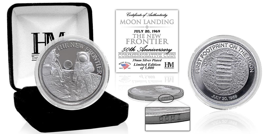 Moon Landing "The New Frontier" Silver Mint Coin