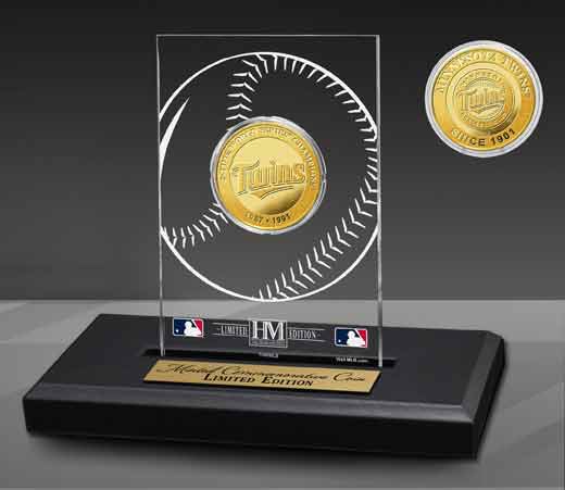 Minnesota Twins 2-Time Champions Acrylic Gold Coin