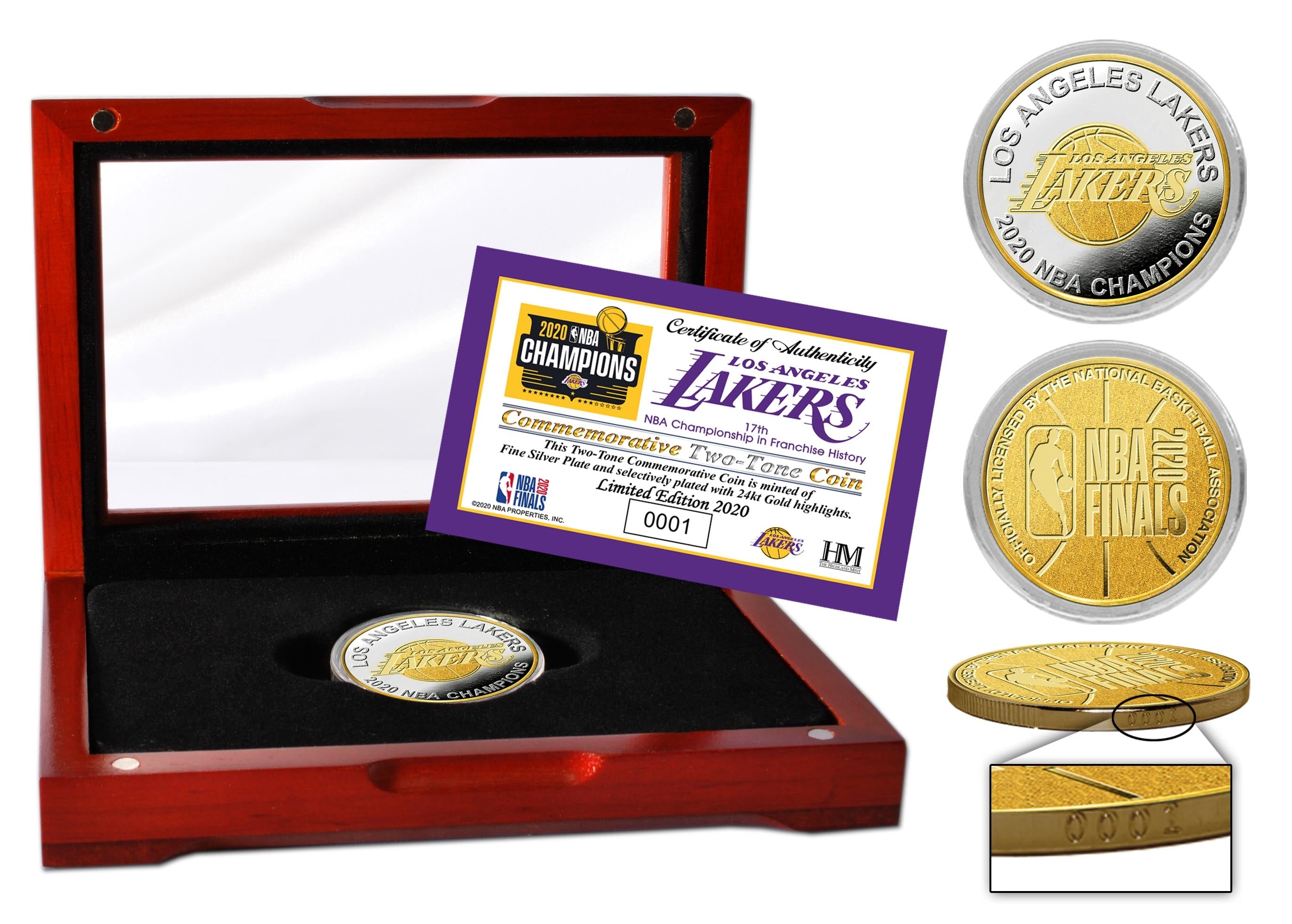 2020 NBA Finals Champions Los Angeles Lakers Two-Tone Coin