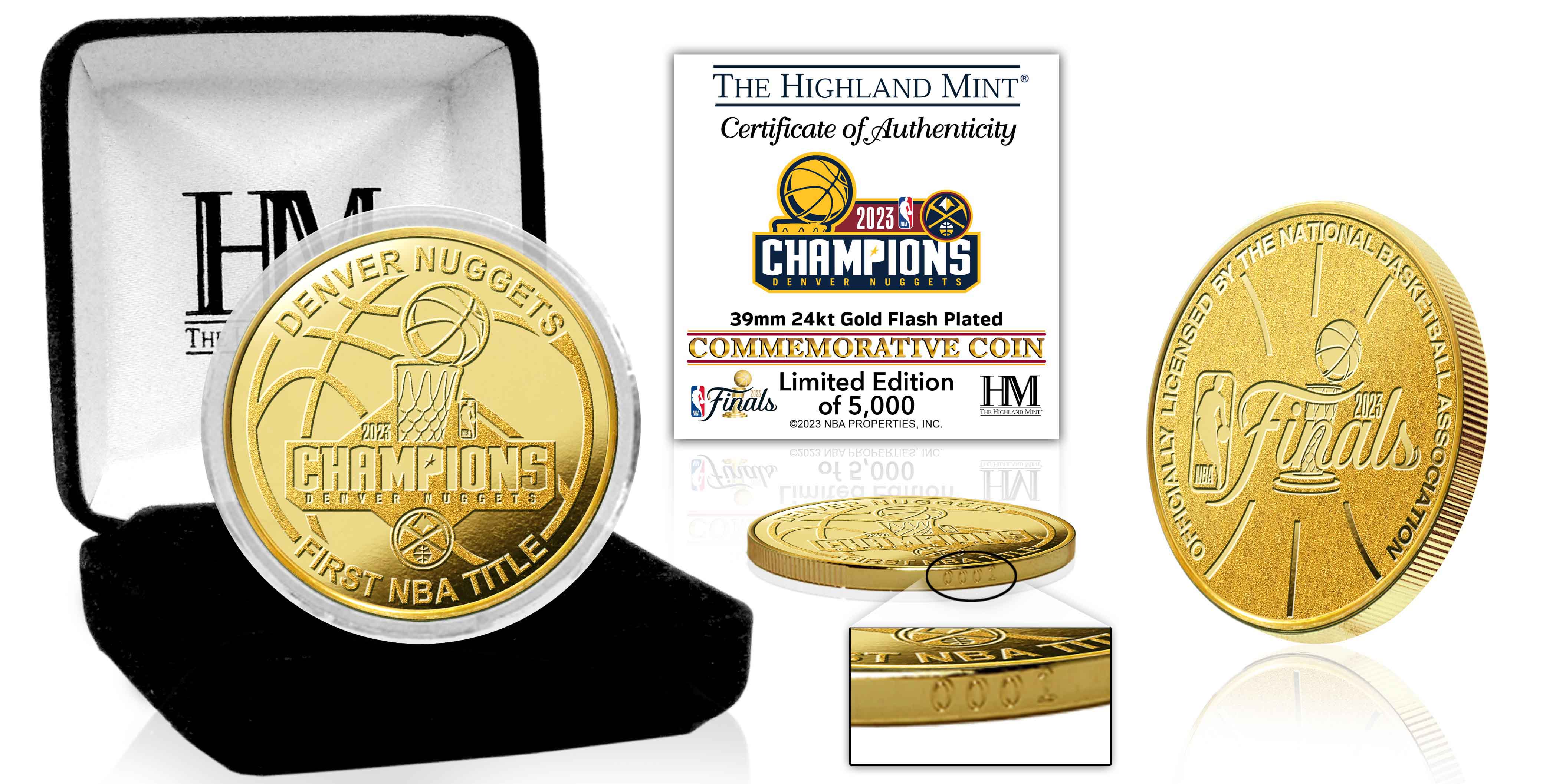 Denver Nuggets 2023 NBA Champs Gold Coin