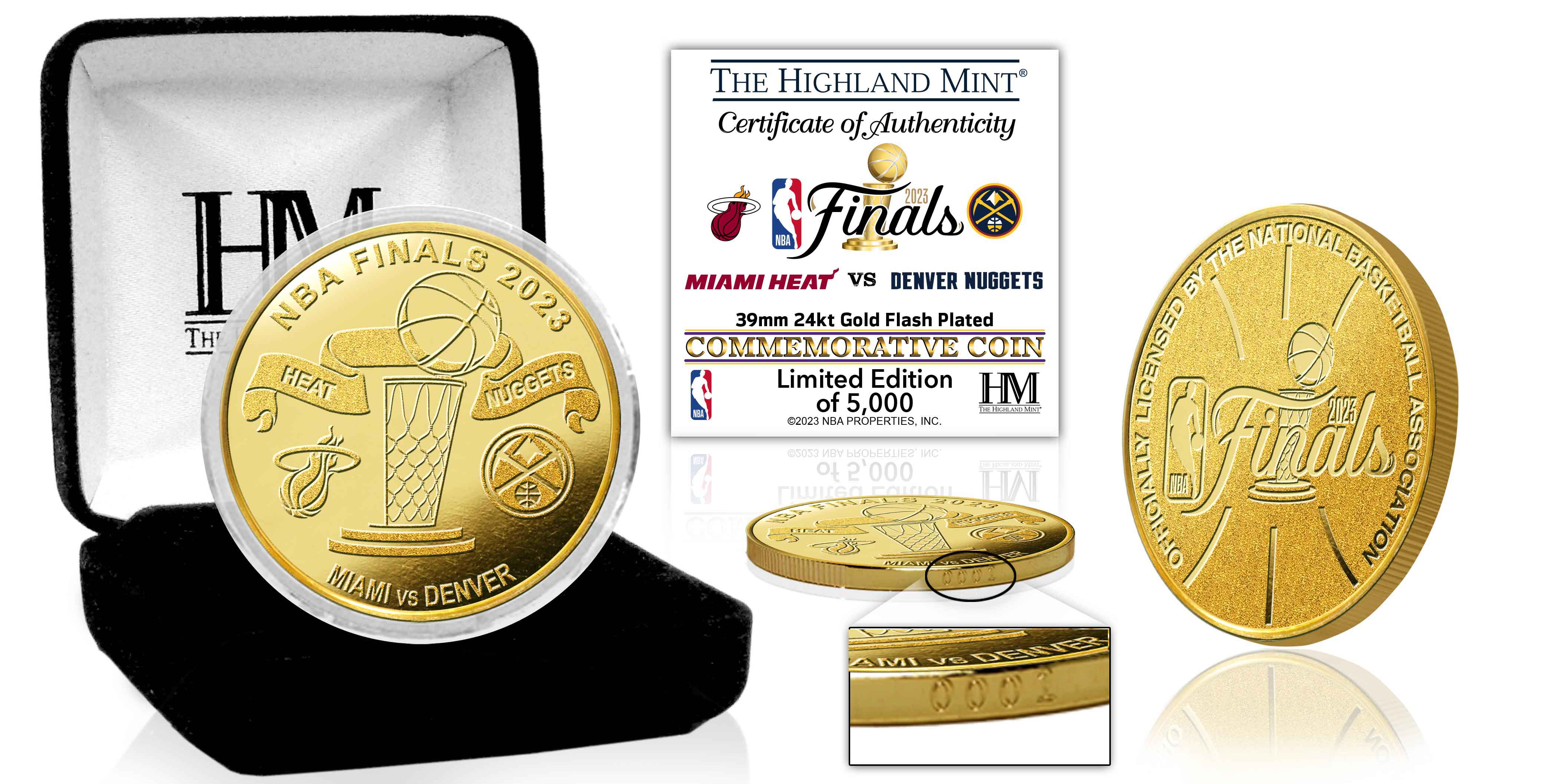 Denver Nuggets/Miami Heat 2023 NBA Finals Dueling Gold Coin