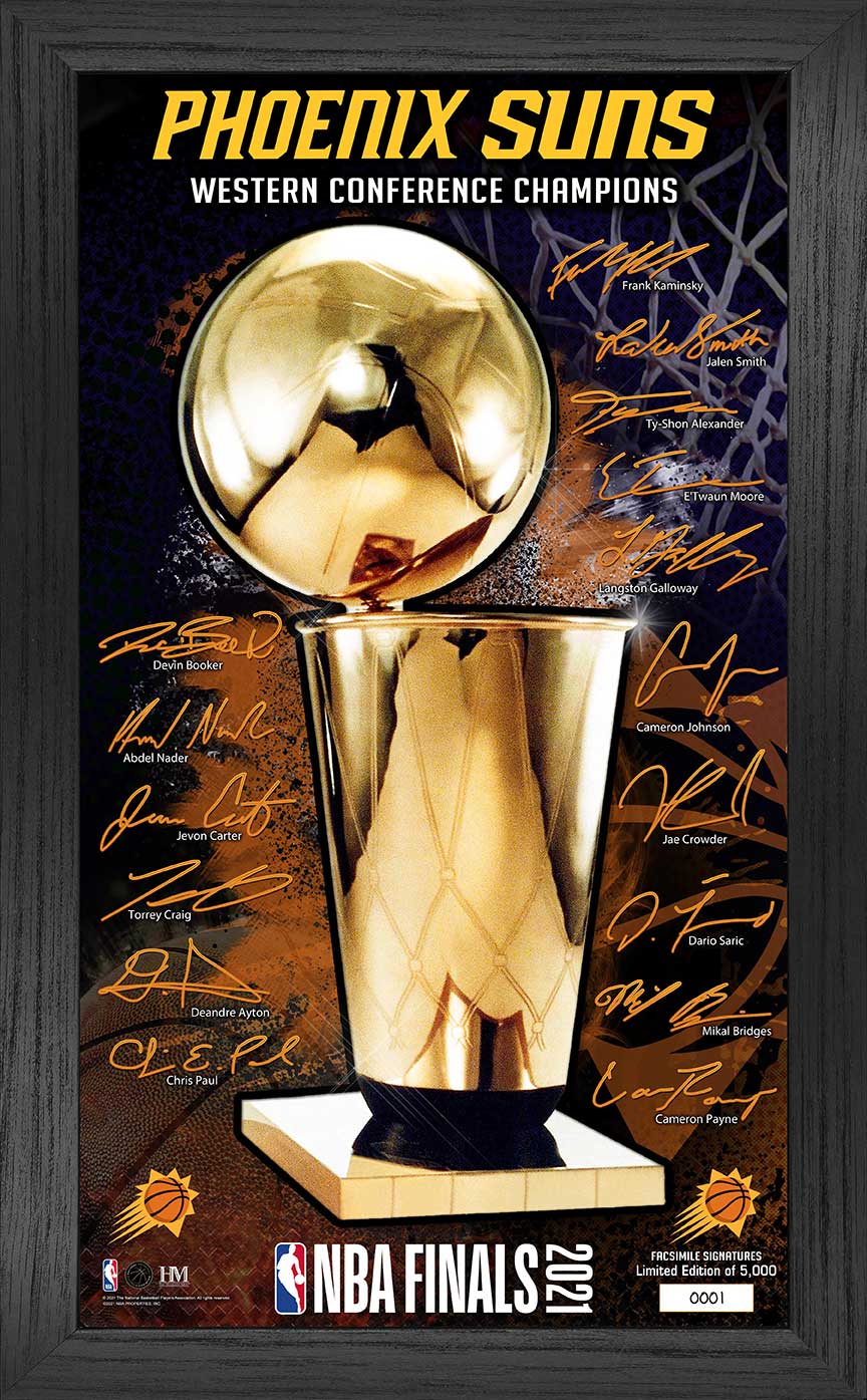 Phoenix Suns 2021 NBA Finals Signature Trophy Print Frame