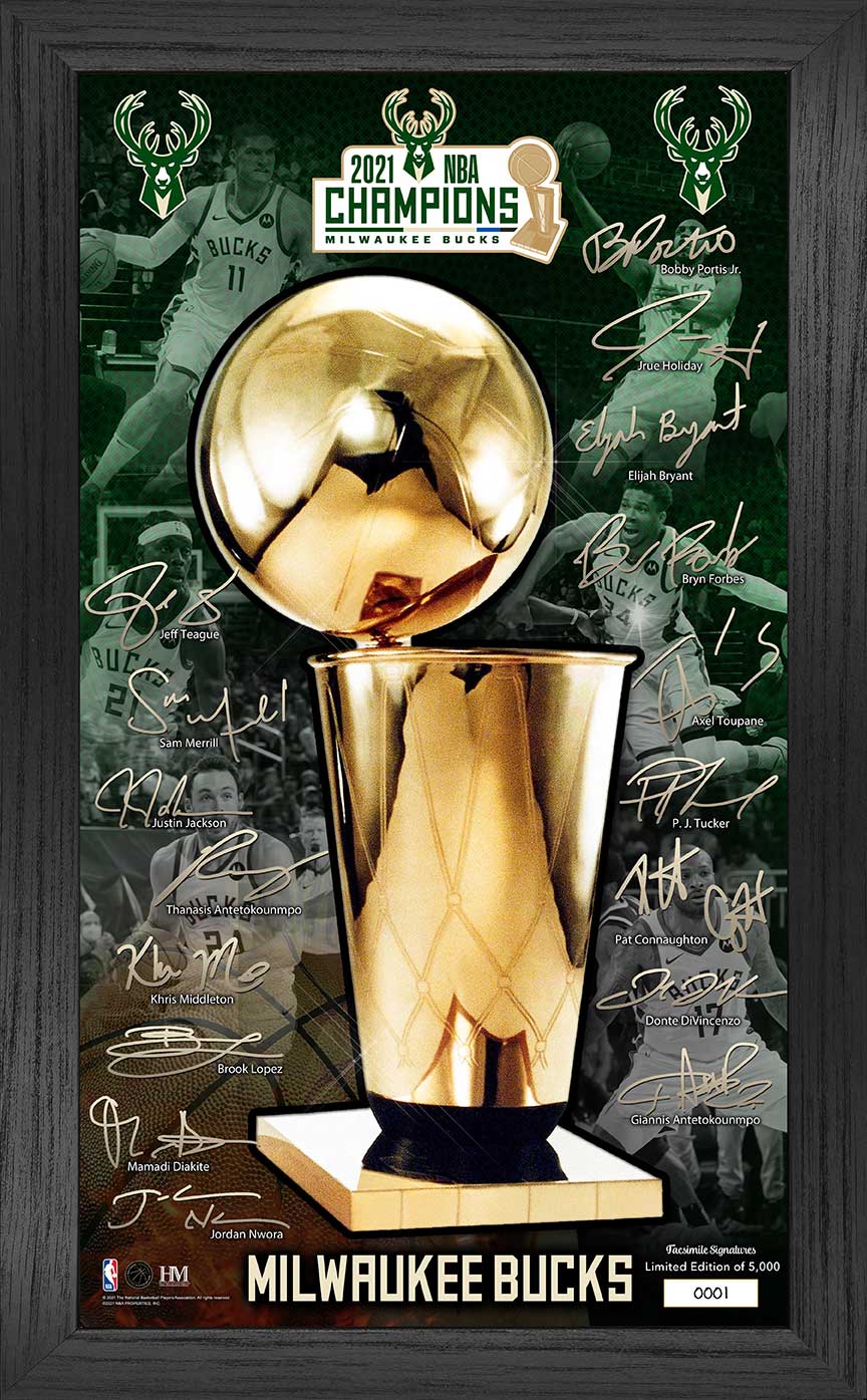 Milwaukee Bucks 2021 NBA Finals Champions Signature Trophy