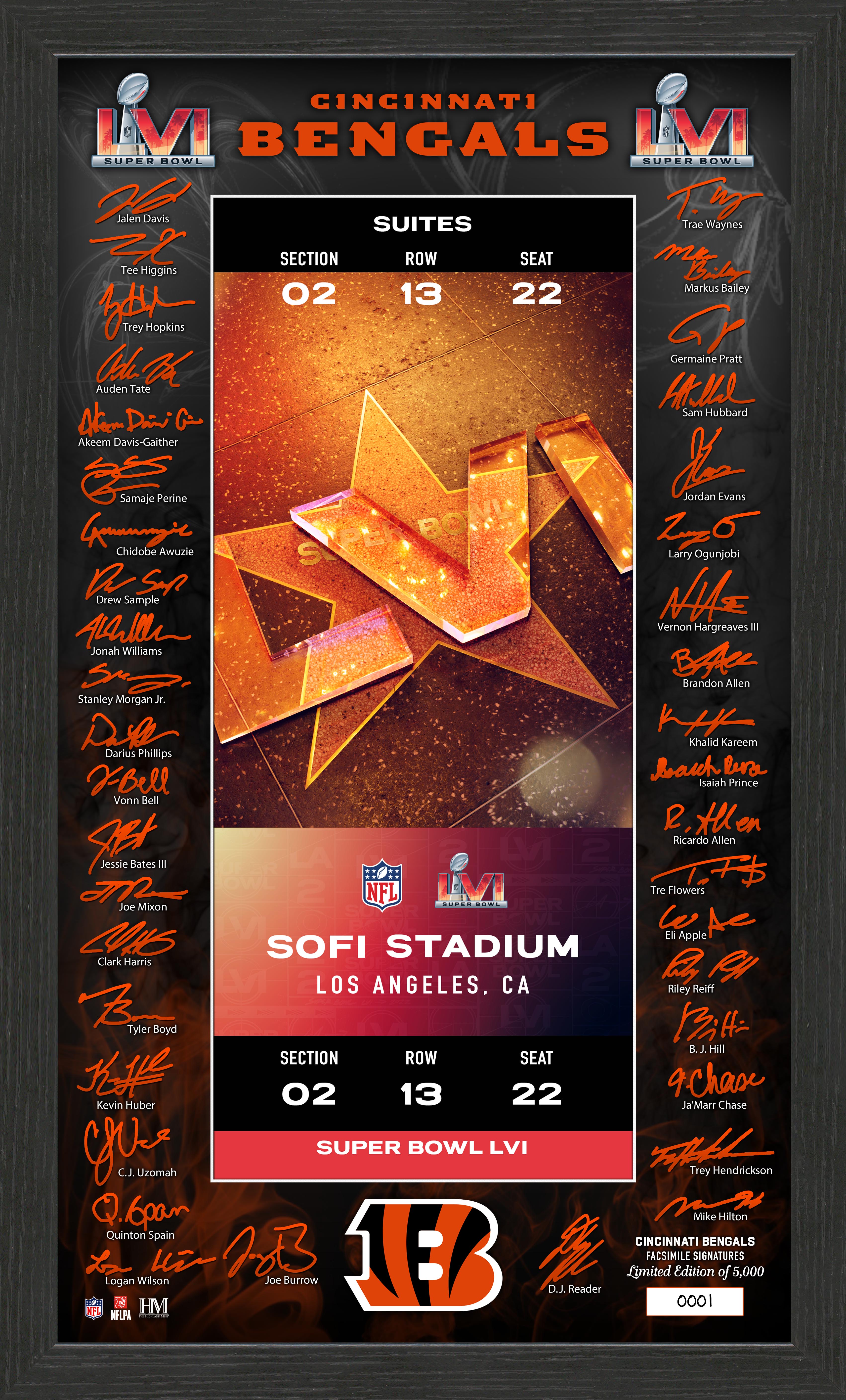 Cincinnati Bengals Super Bowl LVI Signature Ticket