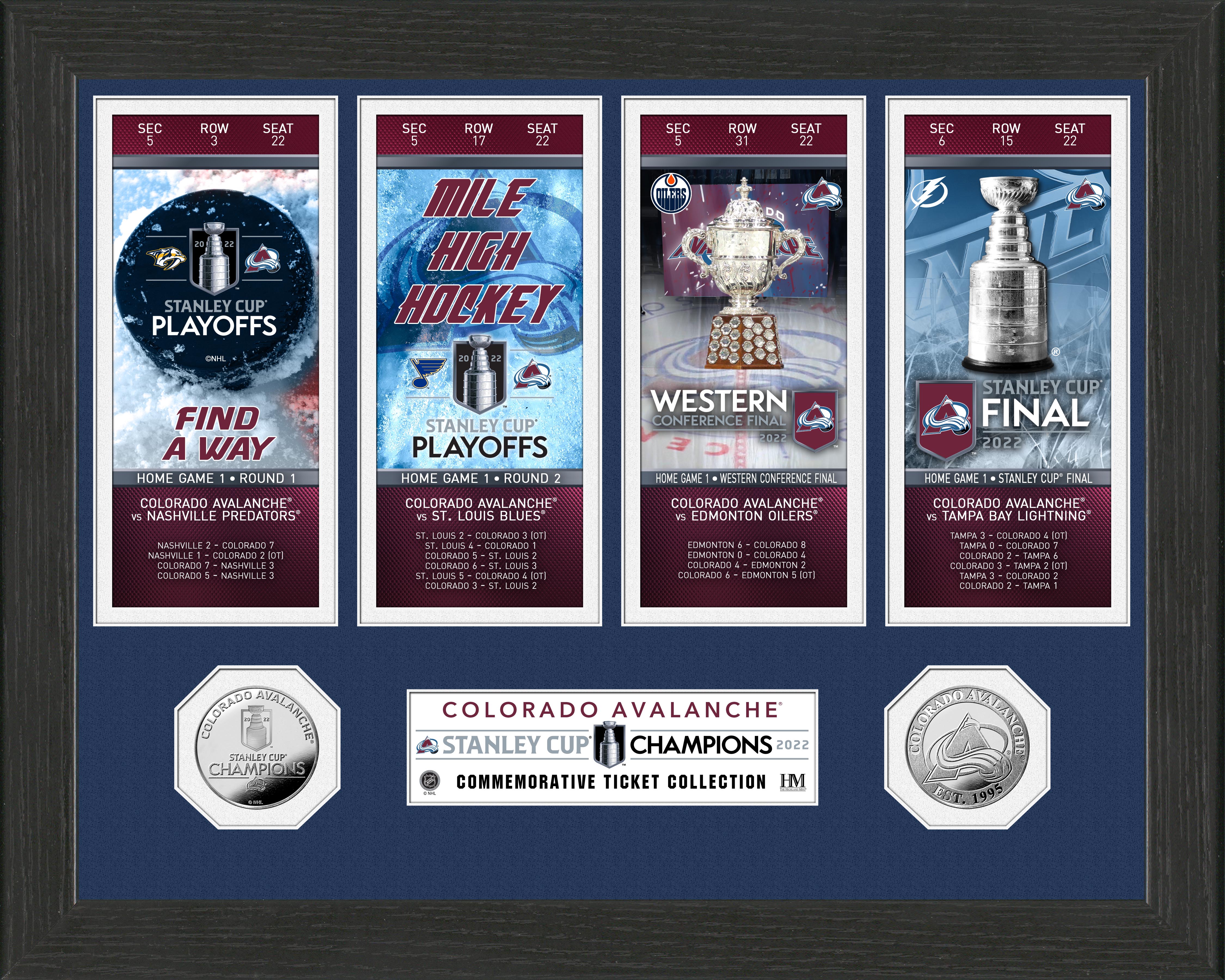 Colorado Avalanche 2022 Stanley Cup Champions Ticket Collection