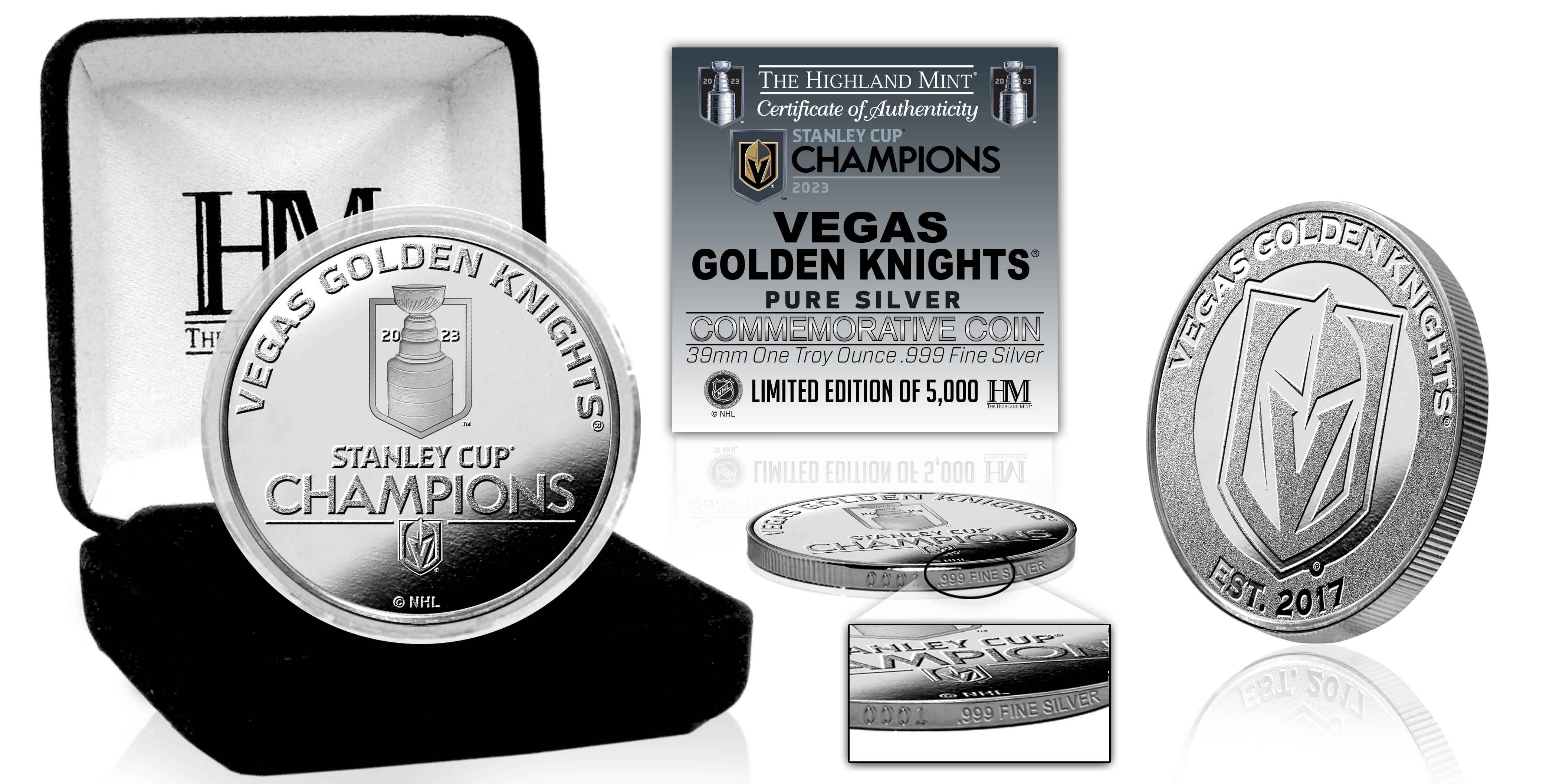 Vegas Golden Knights 2023 NHL Stanley Cup Champs 1oz Silver Coin