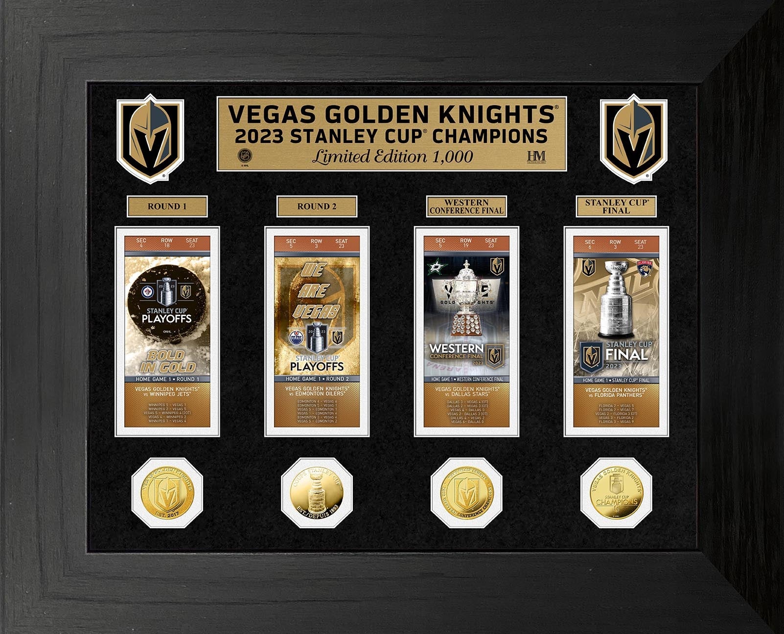 Vegas Golden Knights 2023 NHL Stanley Cup Champions Deluxe Ticket Photo Mint