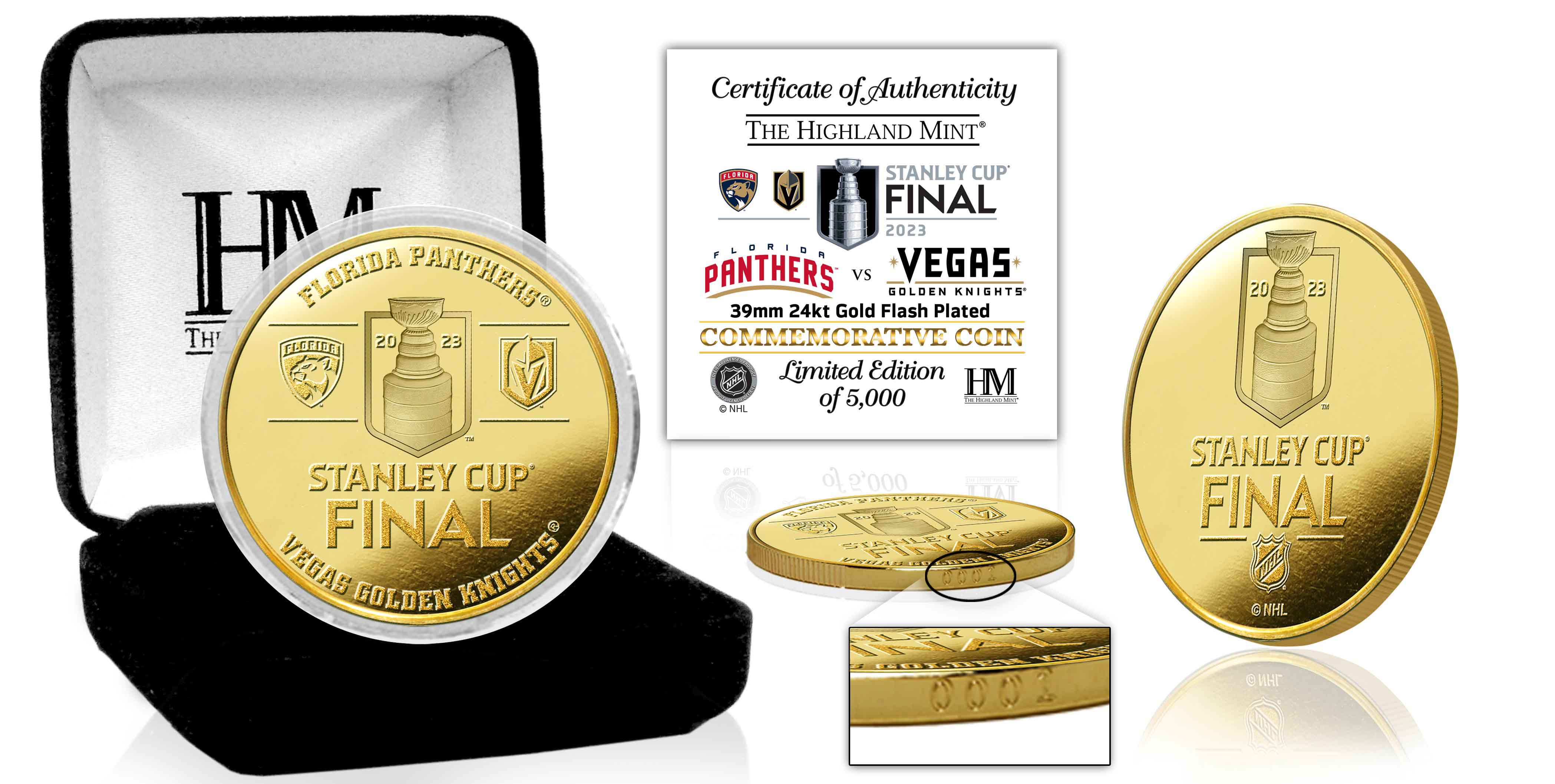 Vegas Golden Knights/Florida Panthers 2023 NHL Stanley Cup Final Dueling Gold Coin