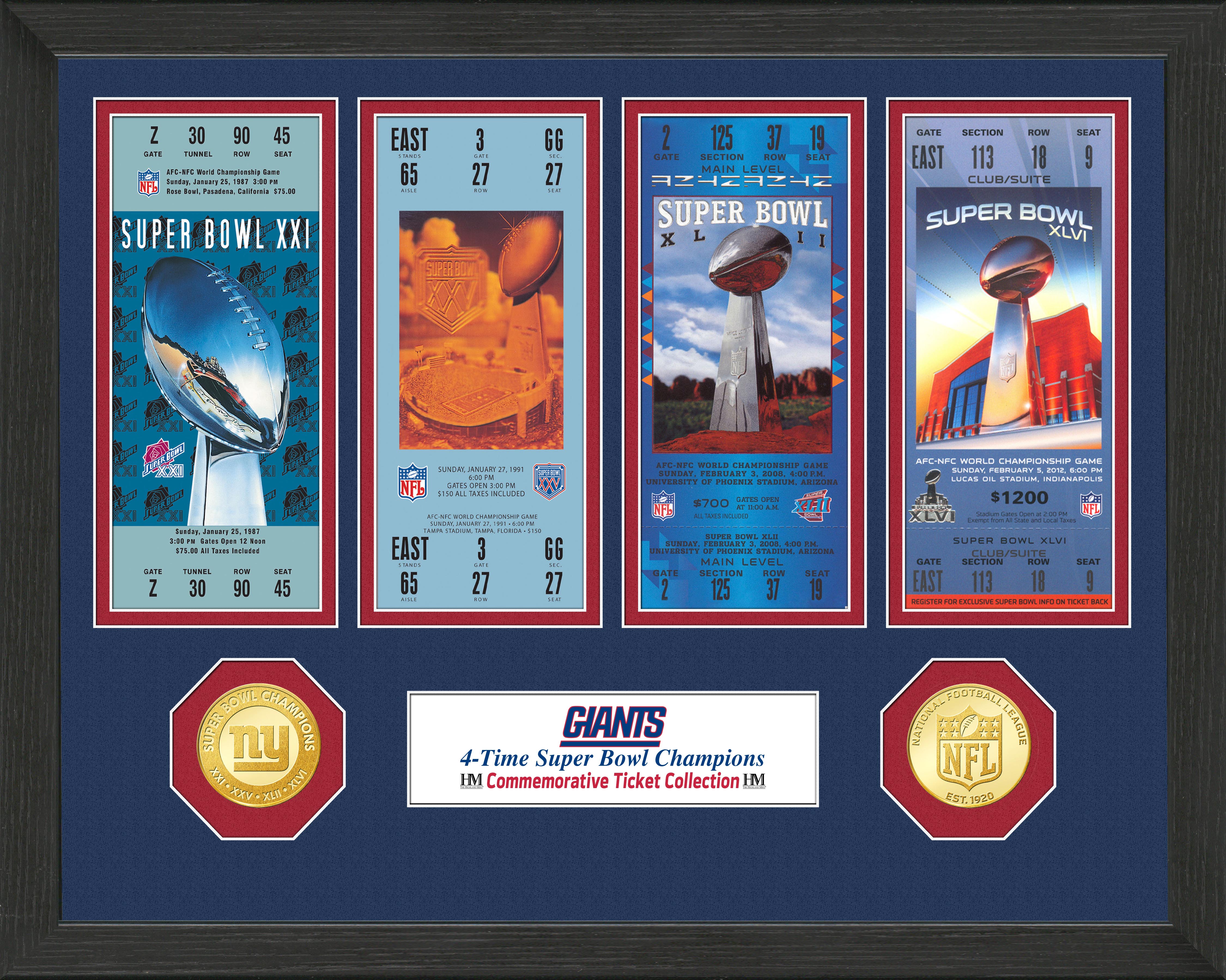 New York Giants SB Championship Ticket Collection