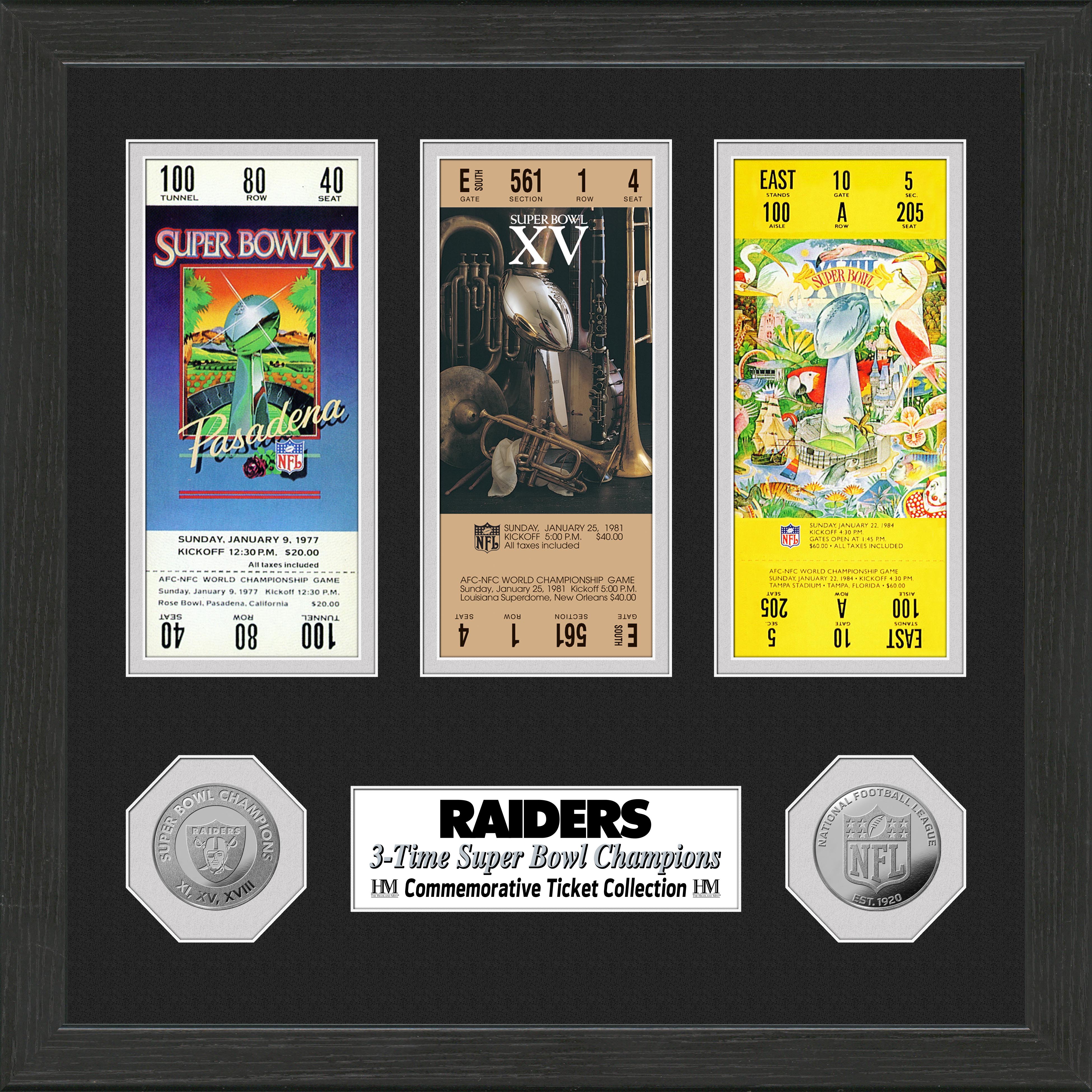 Raiders Super Bowl Ticket Collection