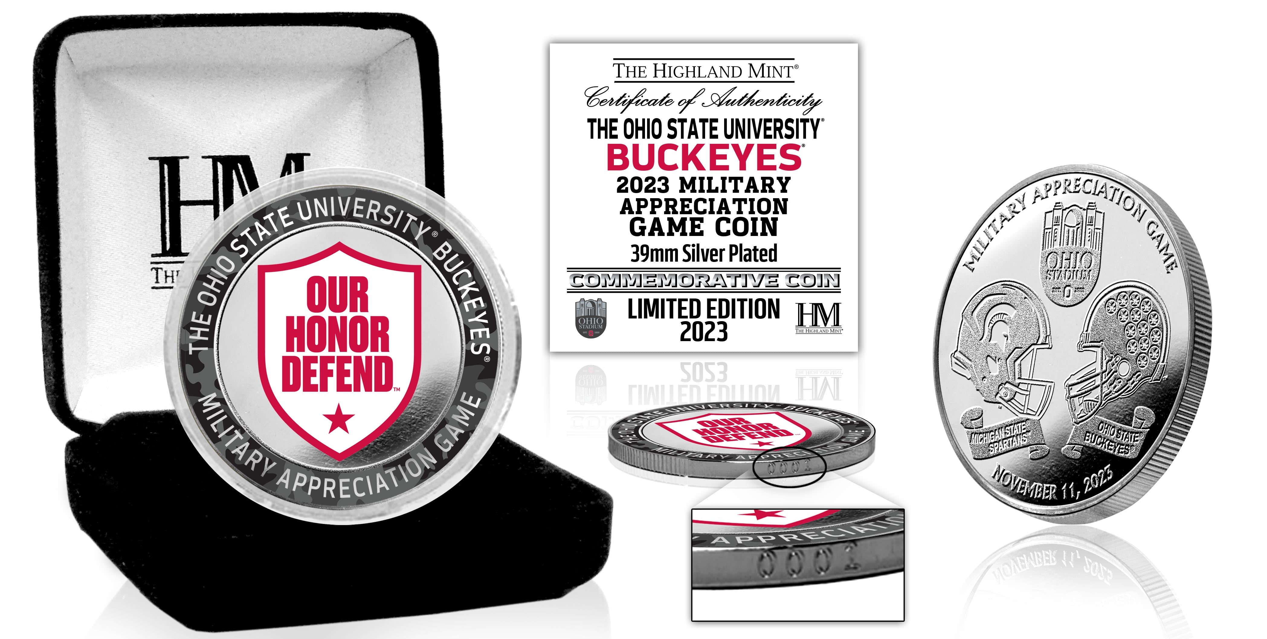 2023 Ohio State University Military Appreciation Game Silver Flip Coin