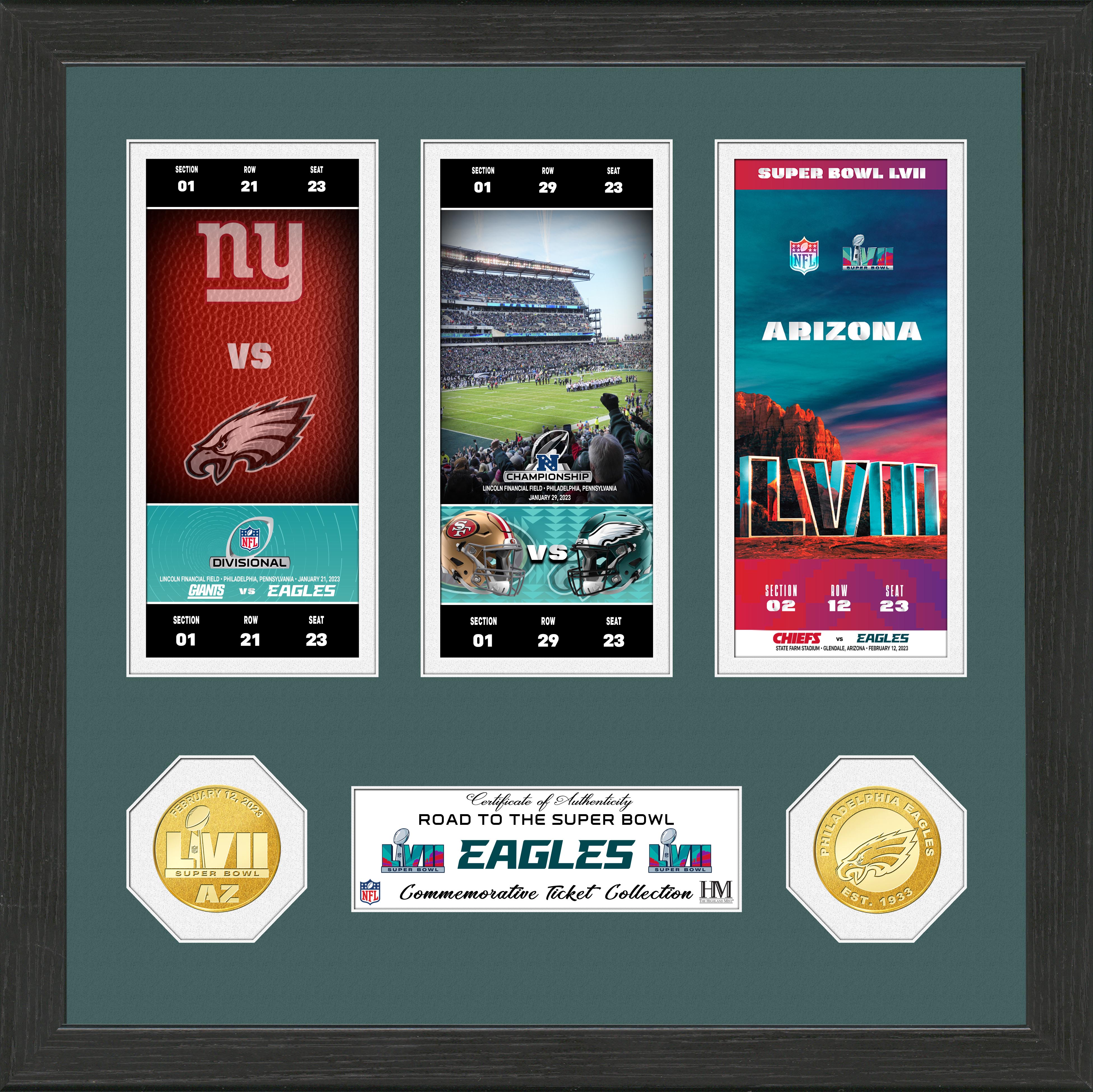 Philadelphia Eagles Road to Super Bowl LVII Commemorative Ticket Photo Mint