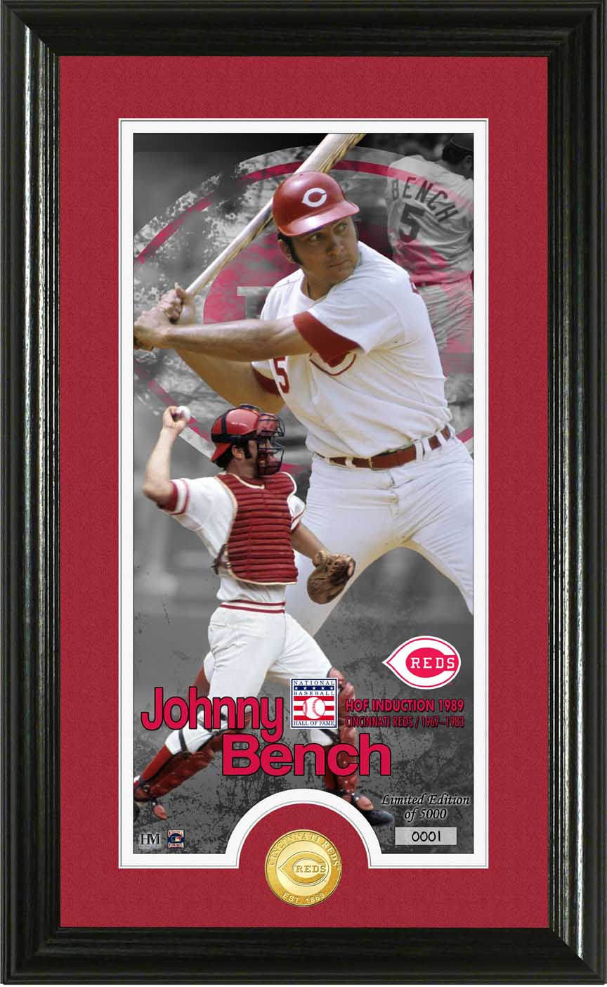 Johnny Bench National Baseball Hall of Fame Supreme Bronze Coin Photo Mint
