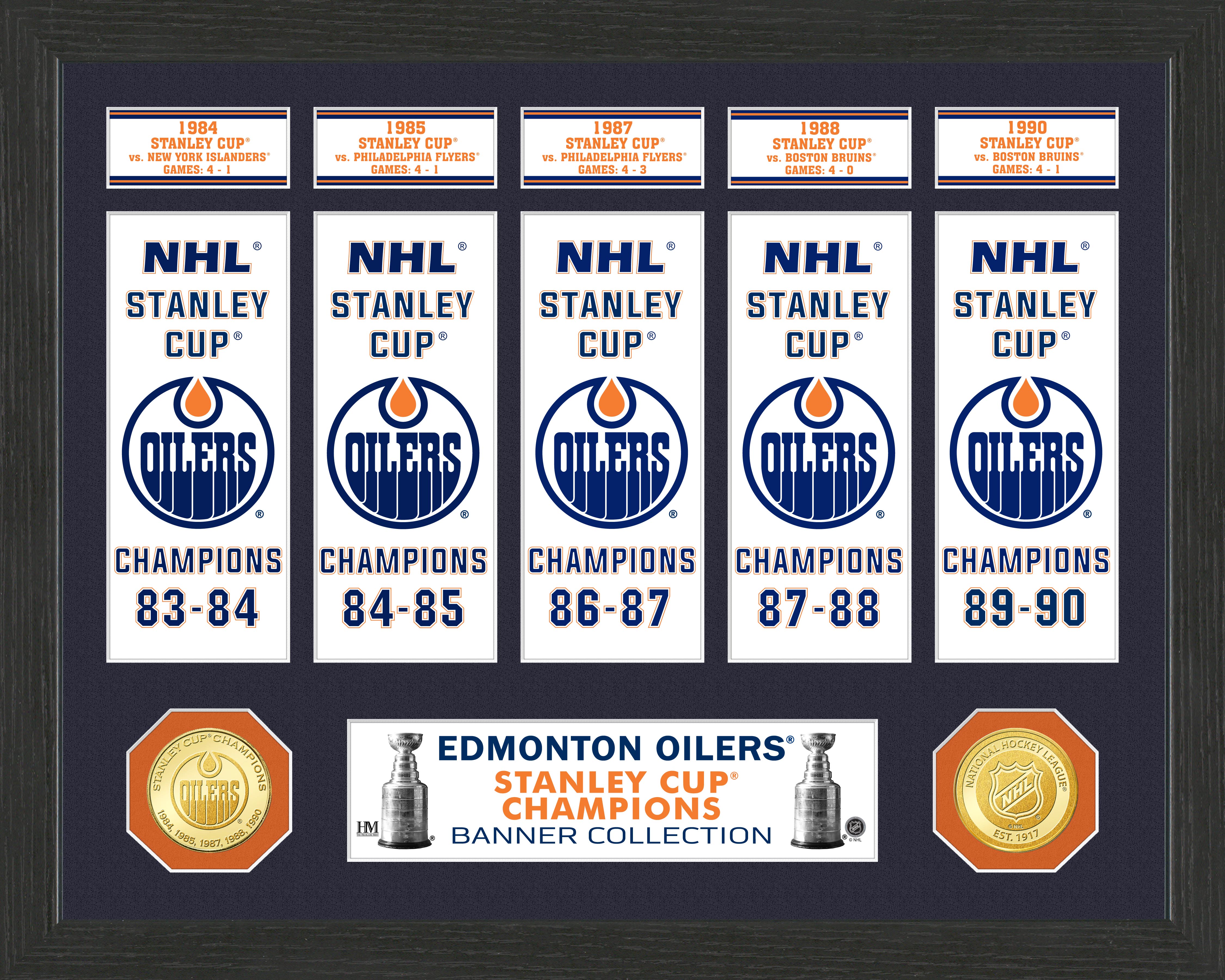 Edmonton Oilers Stanley Cup Banner Collection Photo Mint