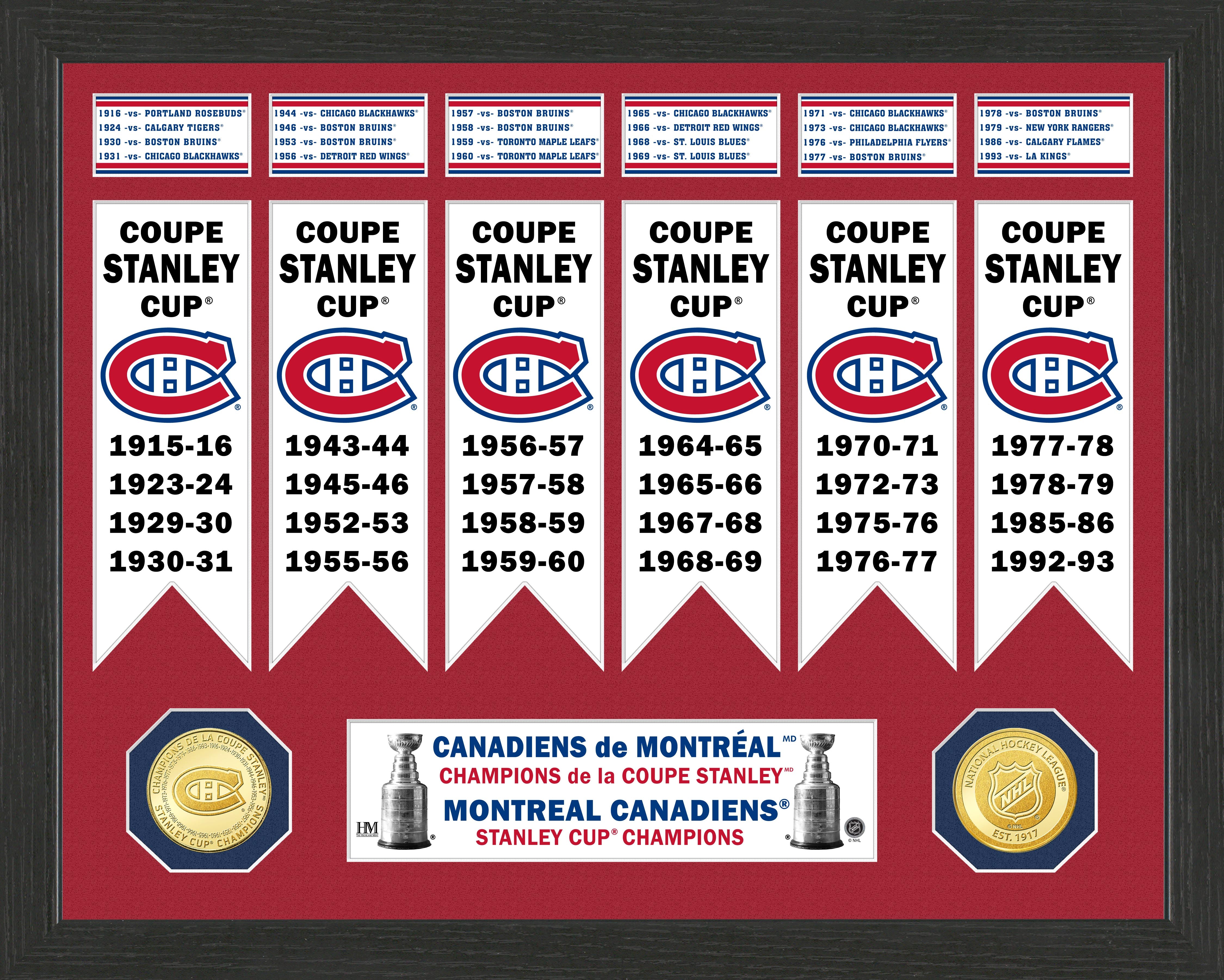 Montreal Canadiens Stanley Cup Banner Collection Photo Mint